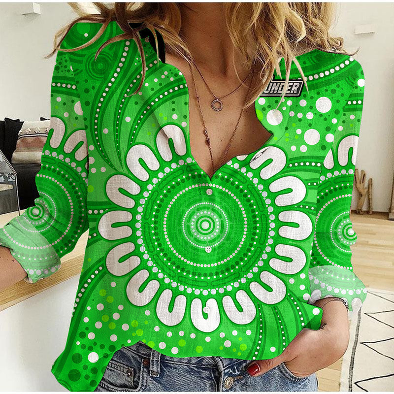 Sydney Thunder Cricket Women Casual Shirt Aboriginal - Vibe Hoodie Shop