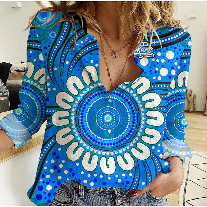 Adelaide Strikers Cricket Women Casual Shirt Aboriginal - Vibe Hoodie Shop