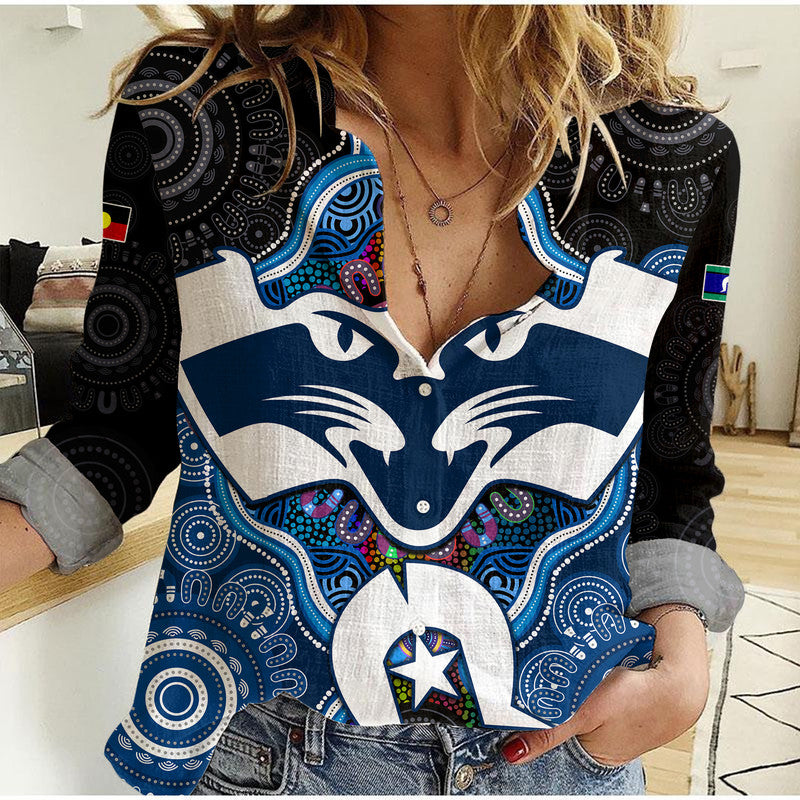 Cats Football NAIDOC Week Women Casual Shirt Indigenous - Vibe Hoodie Shop