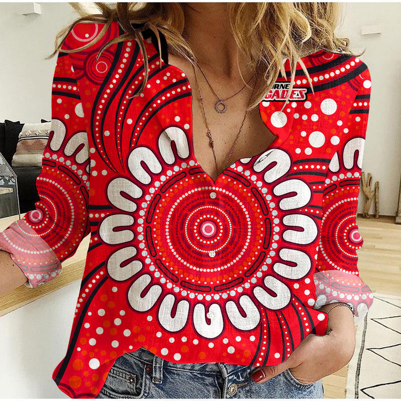 (Custom Personalised) Melbourne Renegades Cricket Women Casual Shirt Aboriginal - Vibe Hoodie Shop