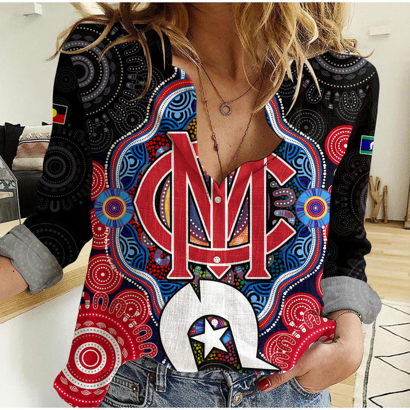 Demons Football NAIDOC Week Women Casual Shirt Indigenous - Vibe Hoodie Shop