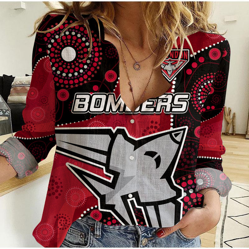 Essendon Football Aboriginal Bombers Women Casual Shirt - Vibe Hoodie Shop