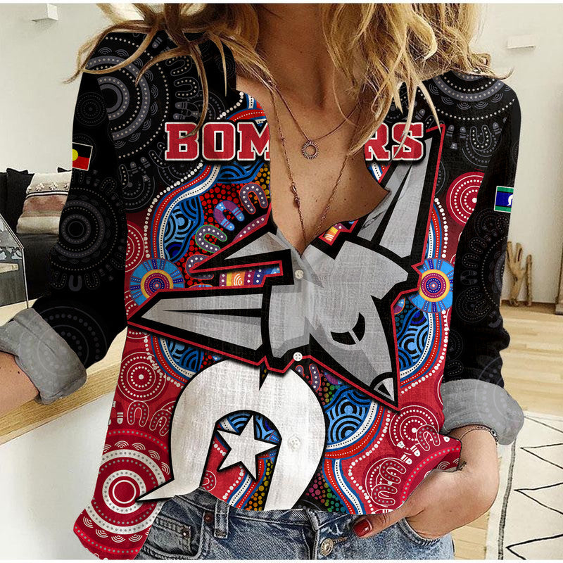 Bombers Football NAIDOC Week Women Casual Shirt Indigenous - Vibe Hoodie Shop