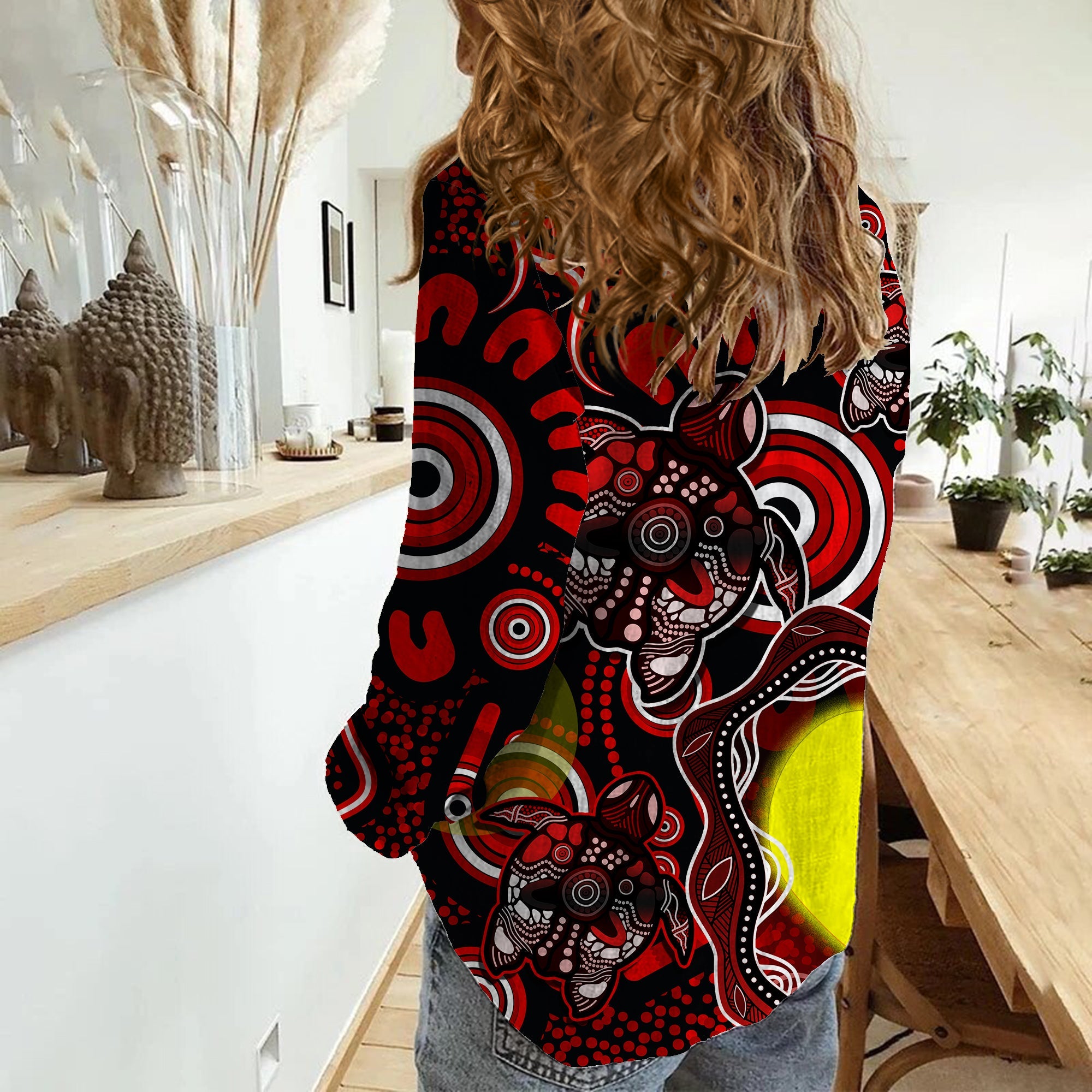 Aboriginal Flag NAIDOC Turtle Casual Shirt - Vibe Hoodie Shop