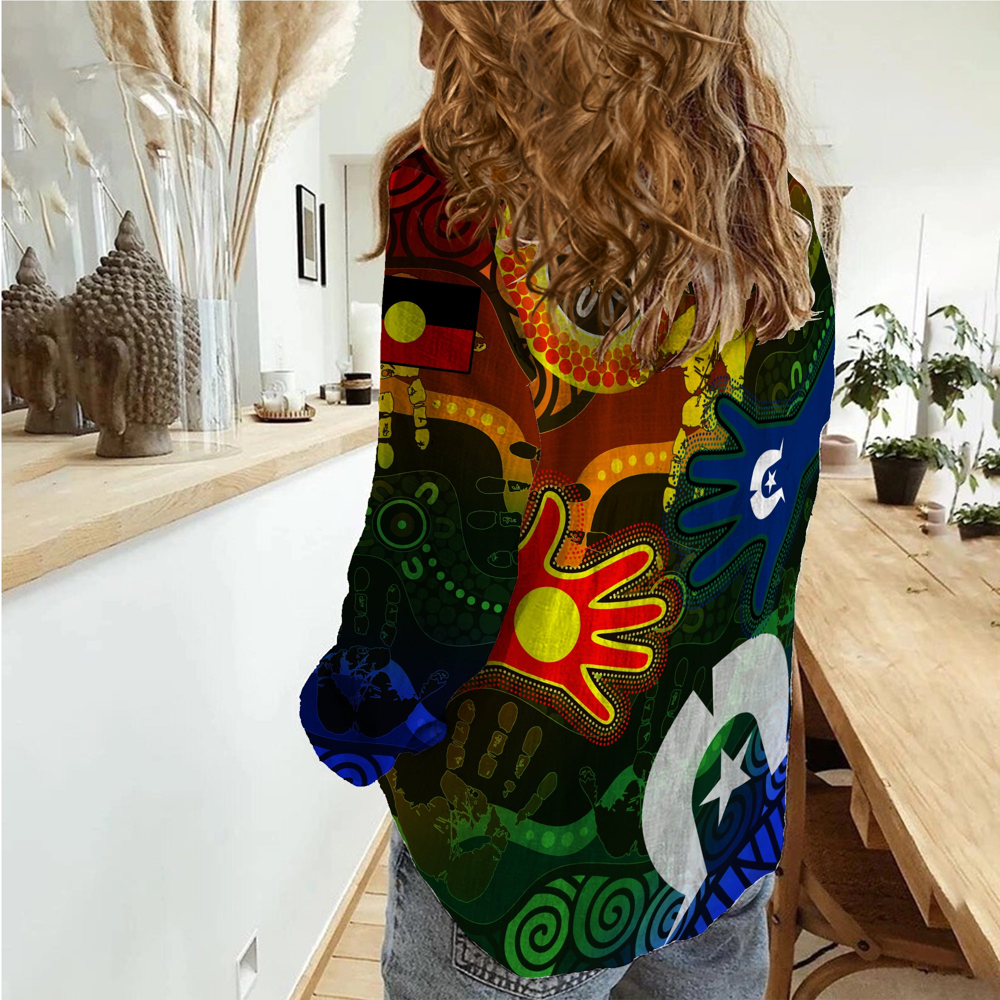 Aboriginal and Torres Strait Islander Peoples Women Casual Shirt - - Vibe Hoodie Shop