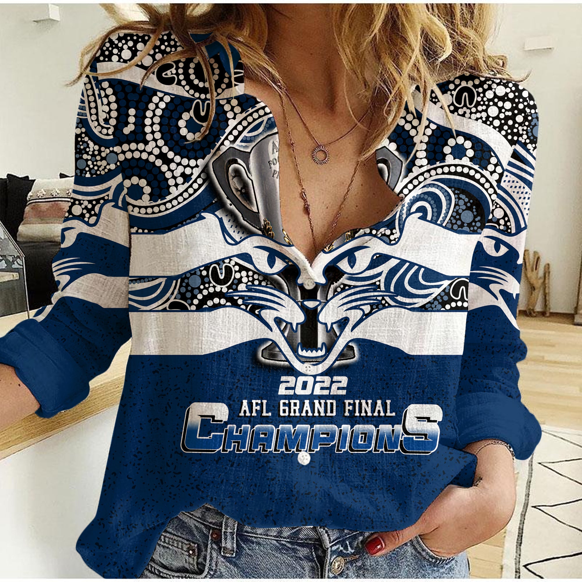 Australian Football League 2022 Premiership Geelong Cats Casual Shirt - Vibe Hoodie Shop