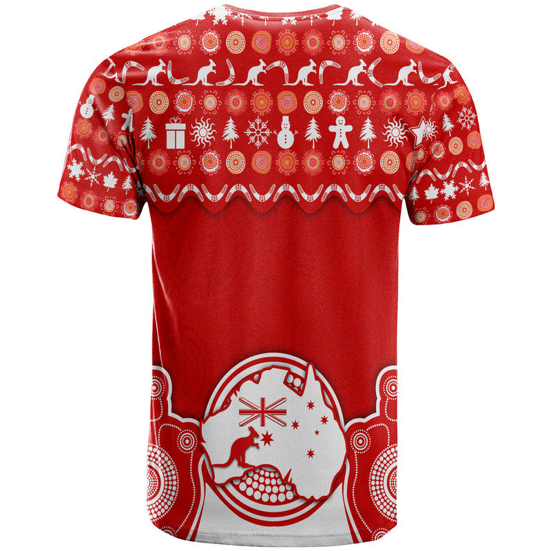 Australia Christmas Vibe With Symbol Aboriginal Dot Painting Style T Shirt  LT9 - Vibe Hoodie Shop