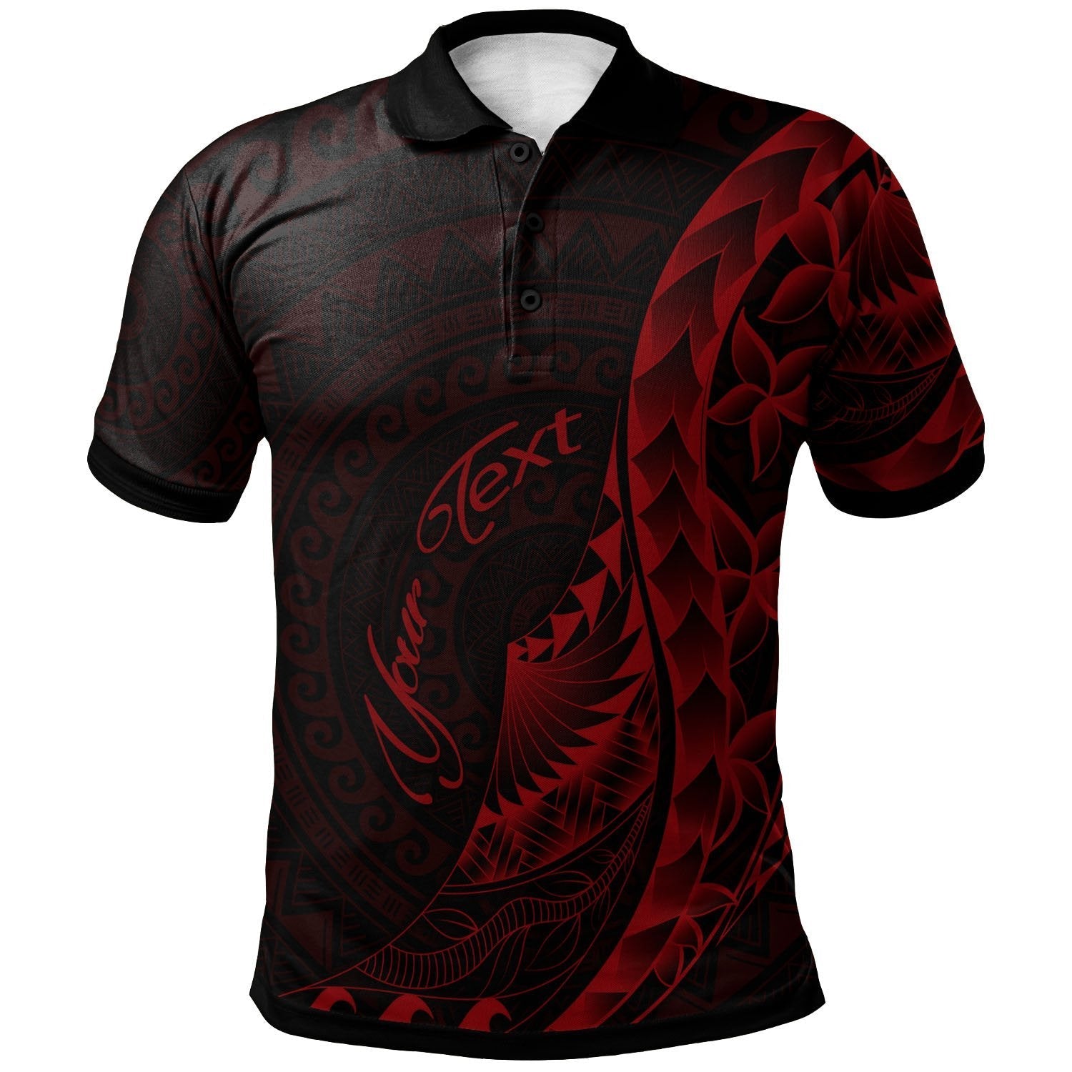 Solomon Islands Polo Shirt - Custom Personalised Polynesian Pattern Style Red Color - Vibe Hoodie Shop