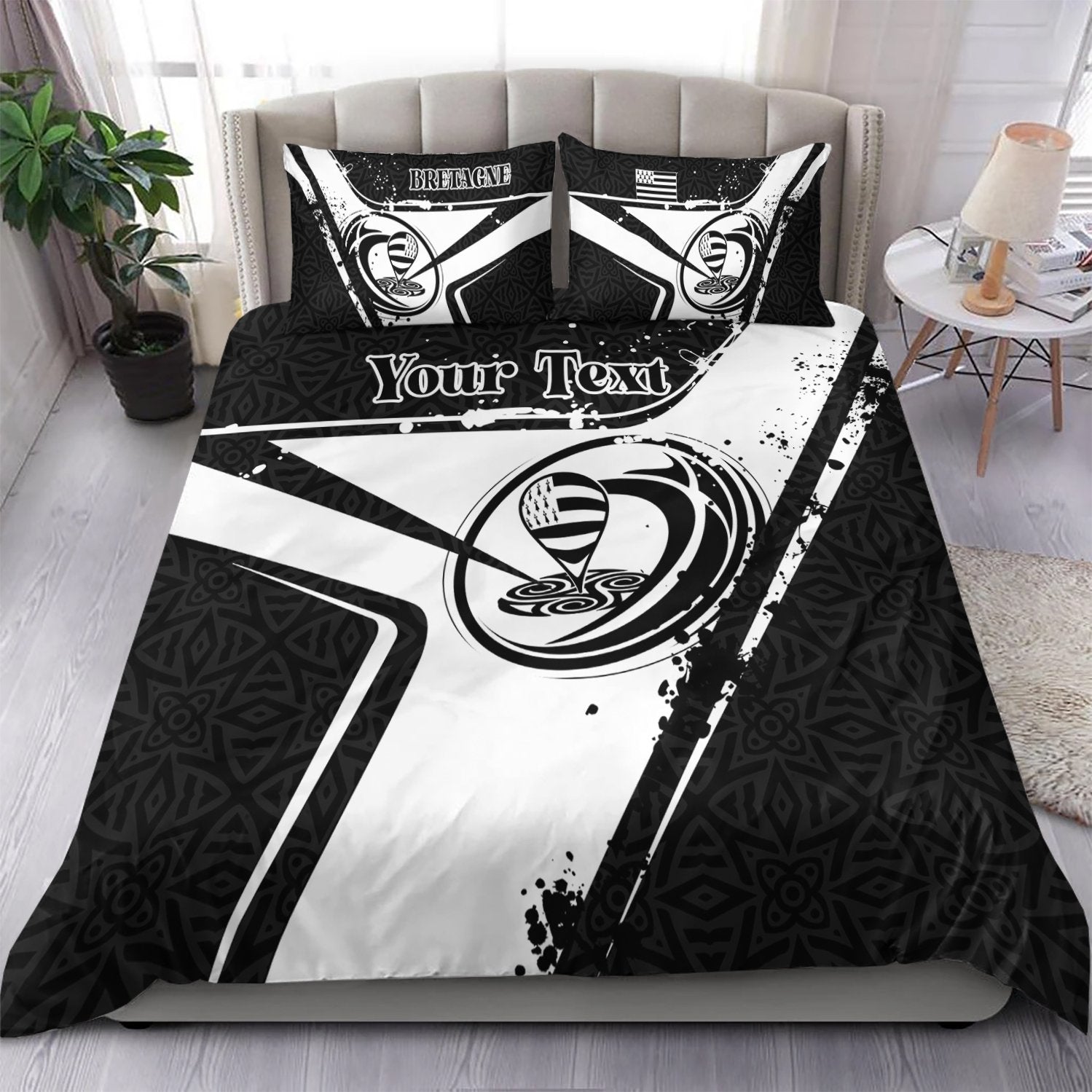(Custom Text) Brittany Rugby Personalised Bedding Set - Breizh Rugby - Vibe Hoodie Shop