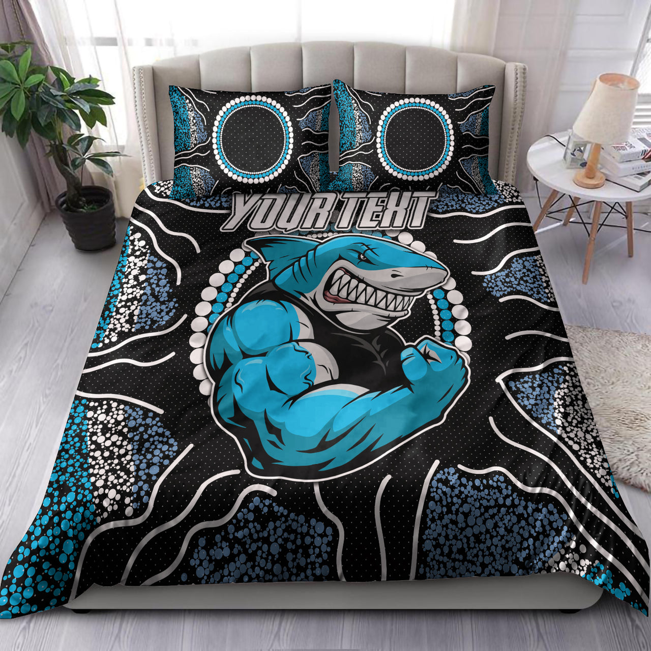 Sharks Rugby Bedding Set - Custom Indigenous Super Sharks Bedding Set RLT13 - Vibe Hoodie Shop