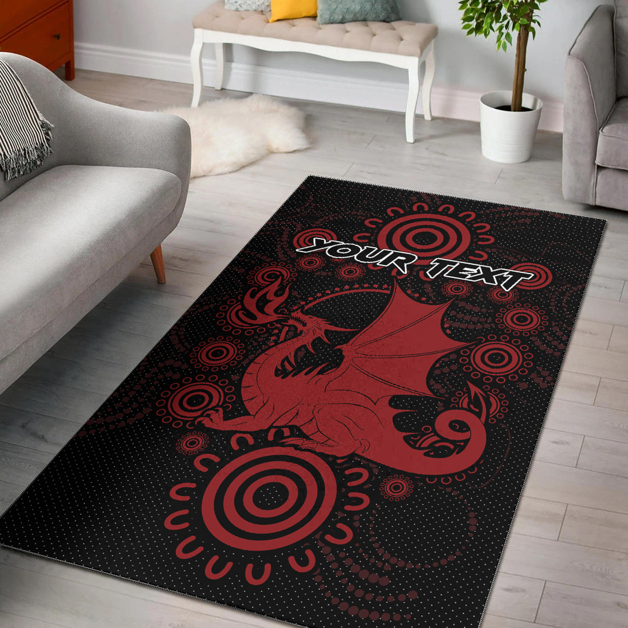 St. George Rugby Area Rug - Custom Indigenous Dragons Area Rug RLT13 - Vibe Hoodie Shop