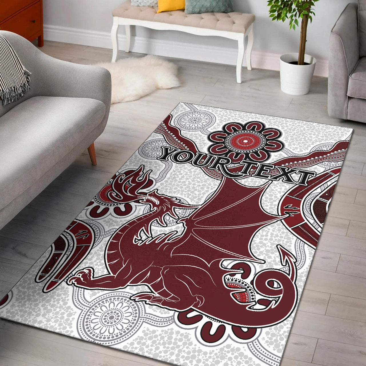 St.George Rugby Area Rug - Custom Aboriginal St. George Area Rug RLT13 - Vibe Hoodie Shop