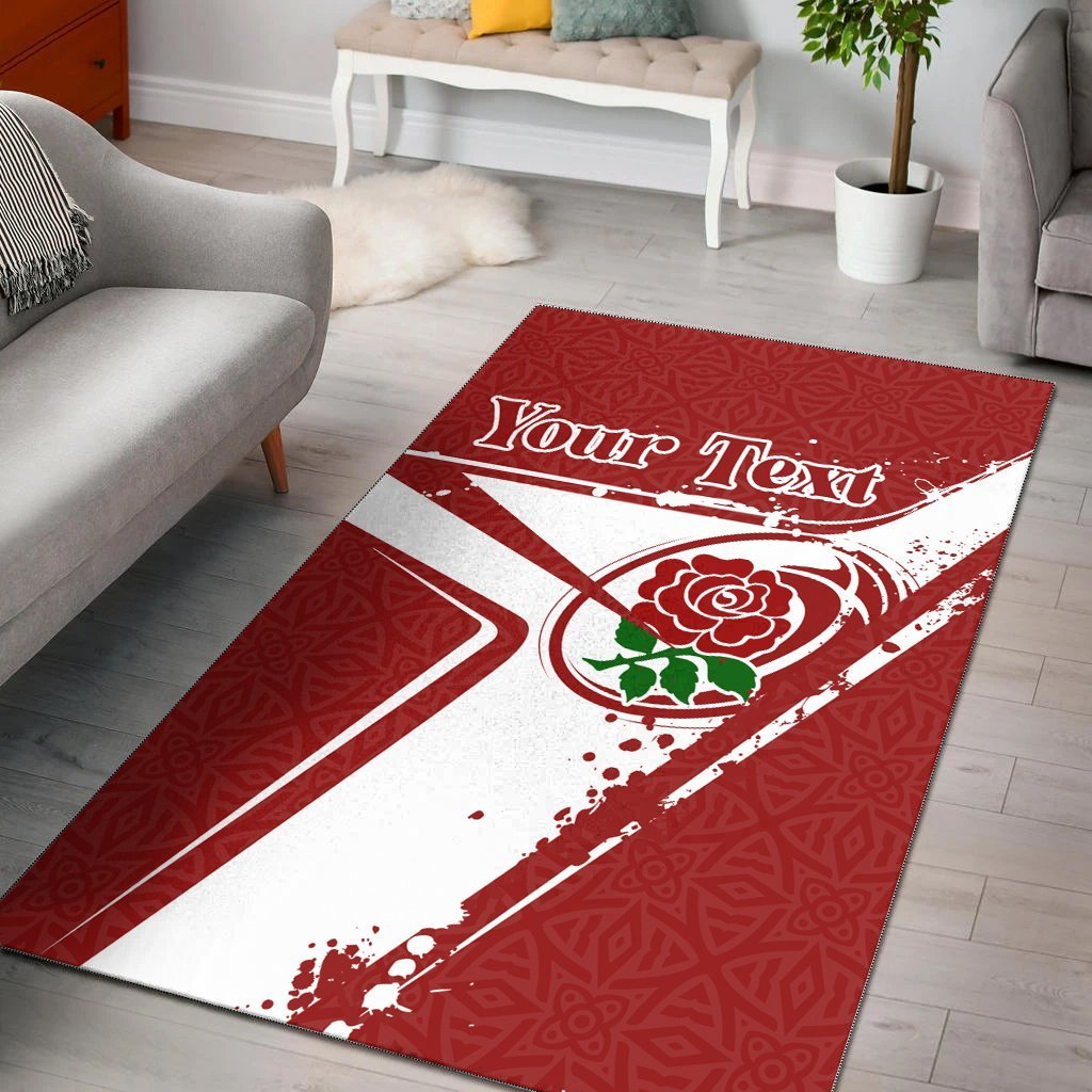 (Custom Text) England Rugby Personalised Area Rug - England Rugby - Vibe Hoodie Shop