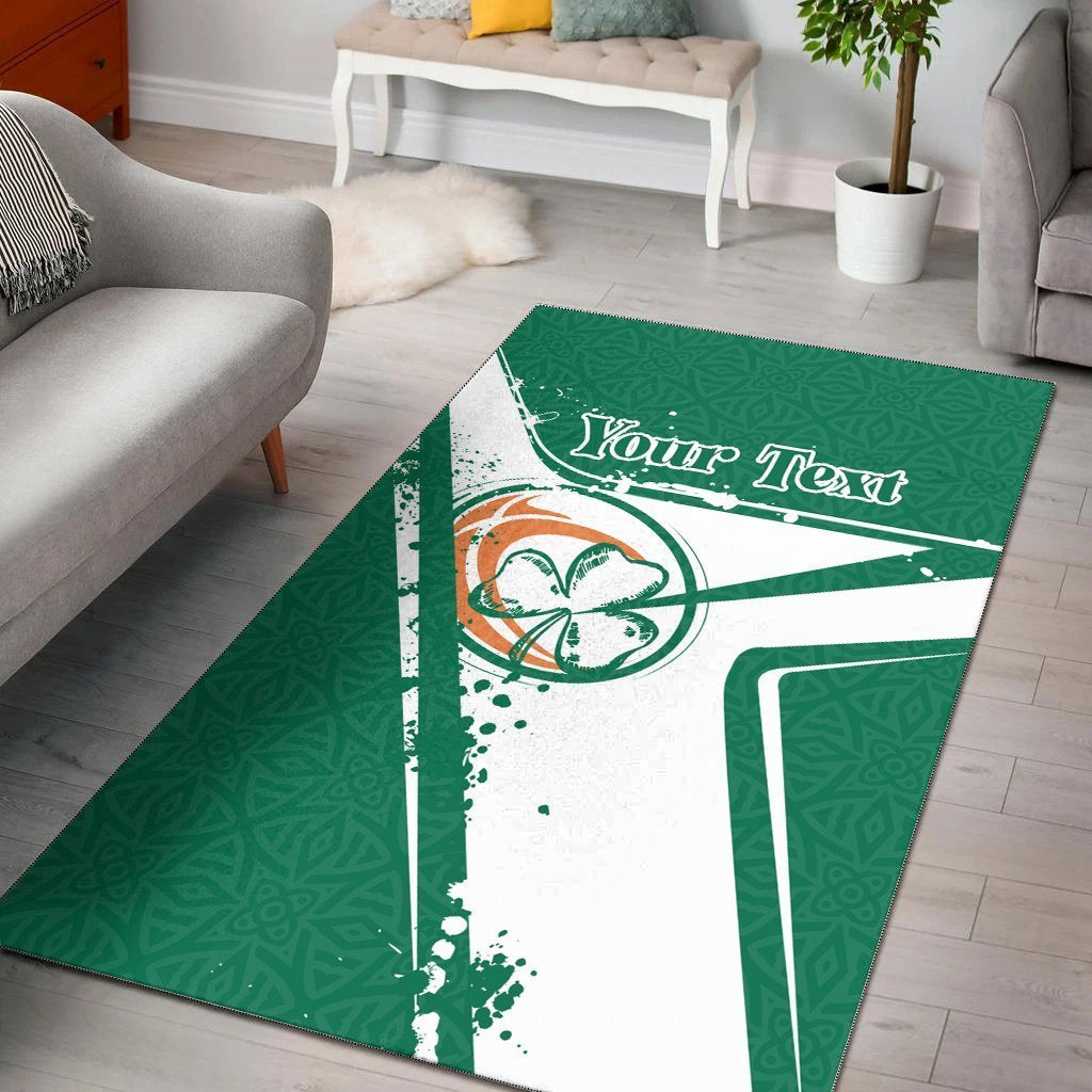 (Custom Text) Ireland Rugby Personalised Area Rug - Irish Rugby - Vibe Hoodie Shop