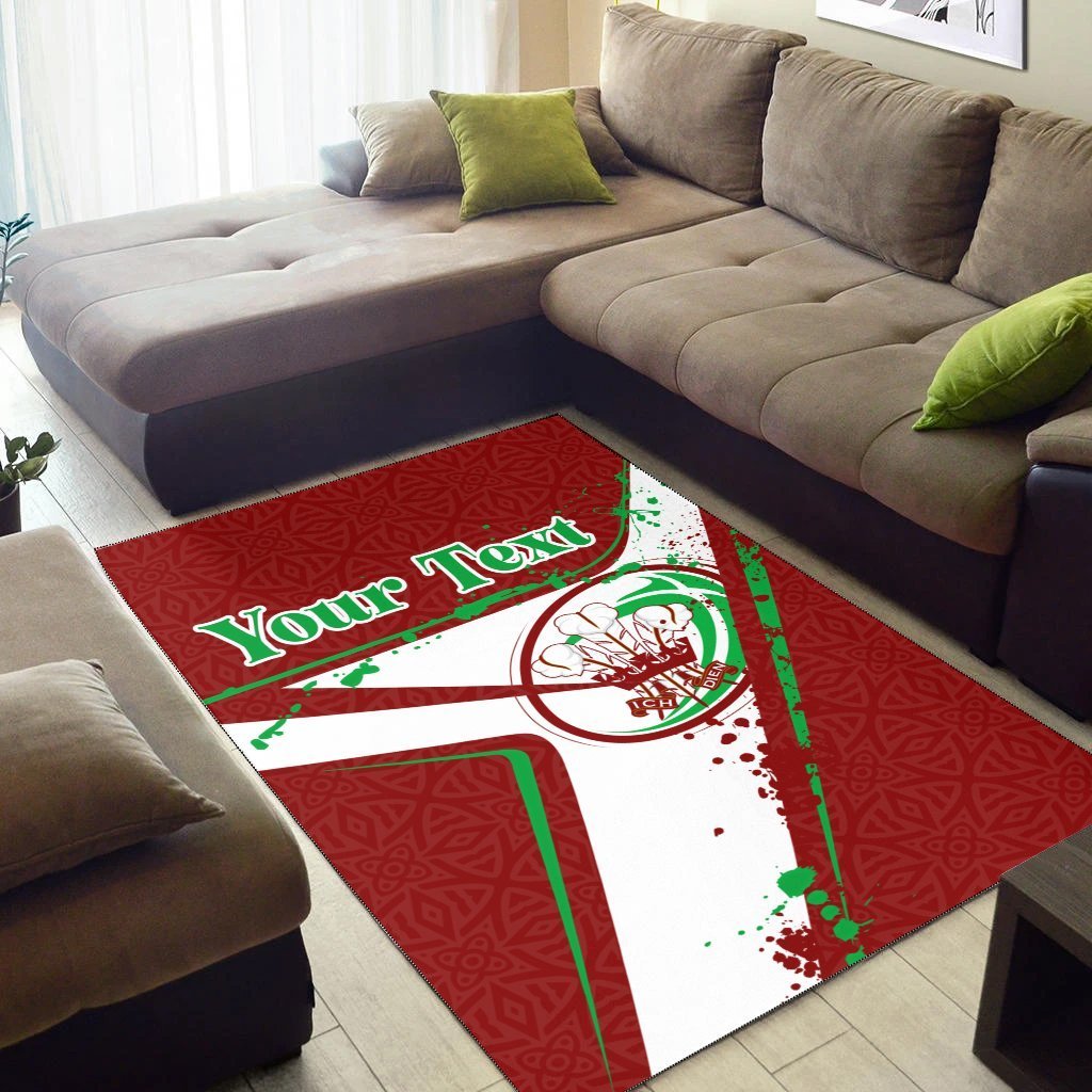 (Custom Text) Wales Rugby Personalised Area Rug - Welsh Rugby - Vibe Hoodie Shop