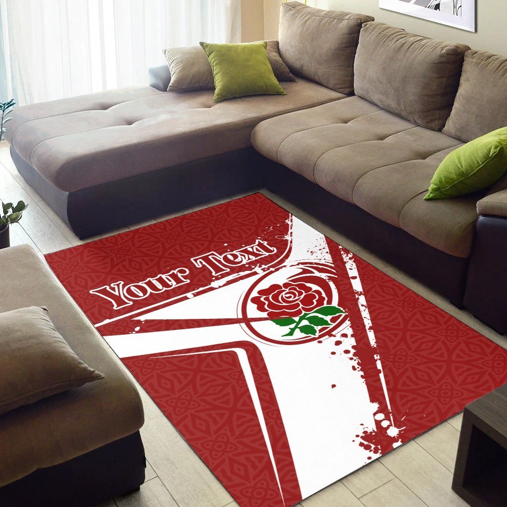 (Custom Text) England Rugby Personalised Area Rug - England Rugby - Vibe Hoodie Shop