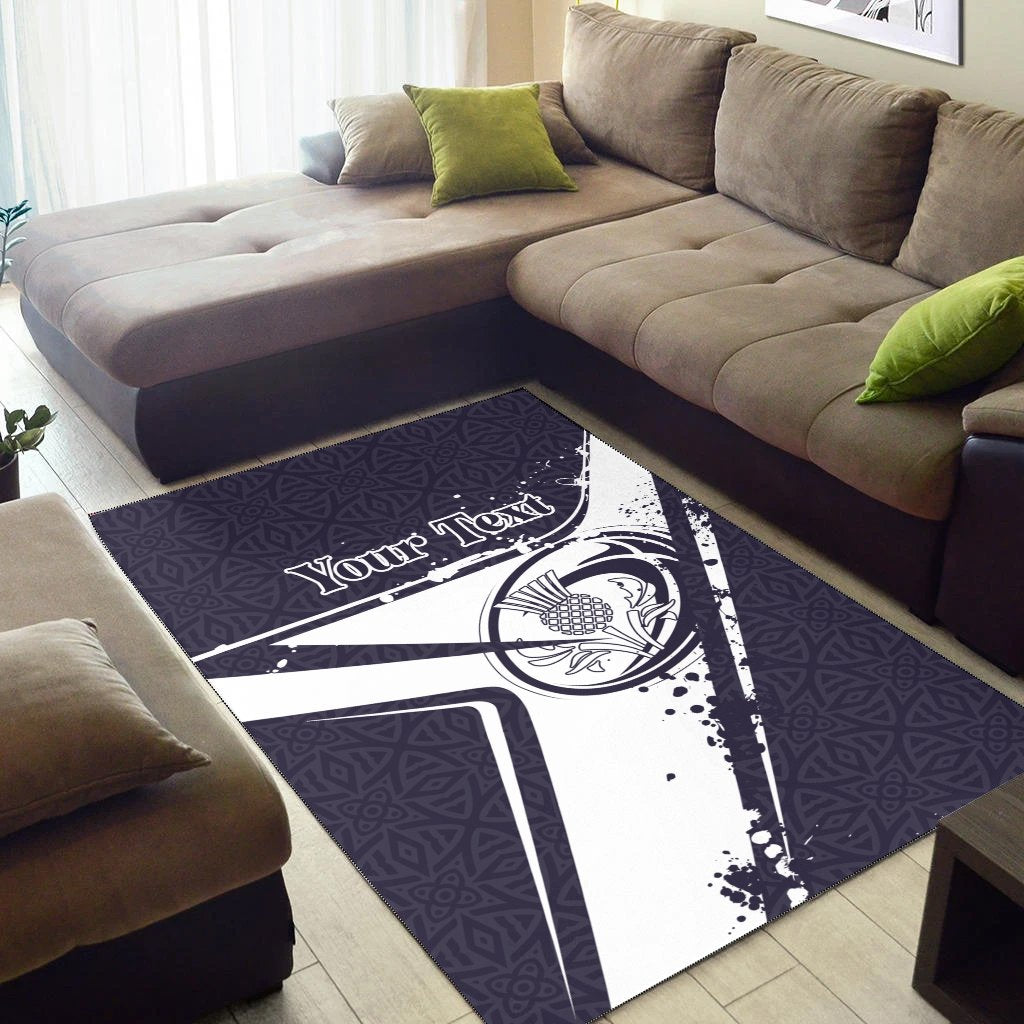 (Custom Text) Scotland Rugby Personalised Area Rug - Scottish Rugby - Vibe Hoodie Shop