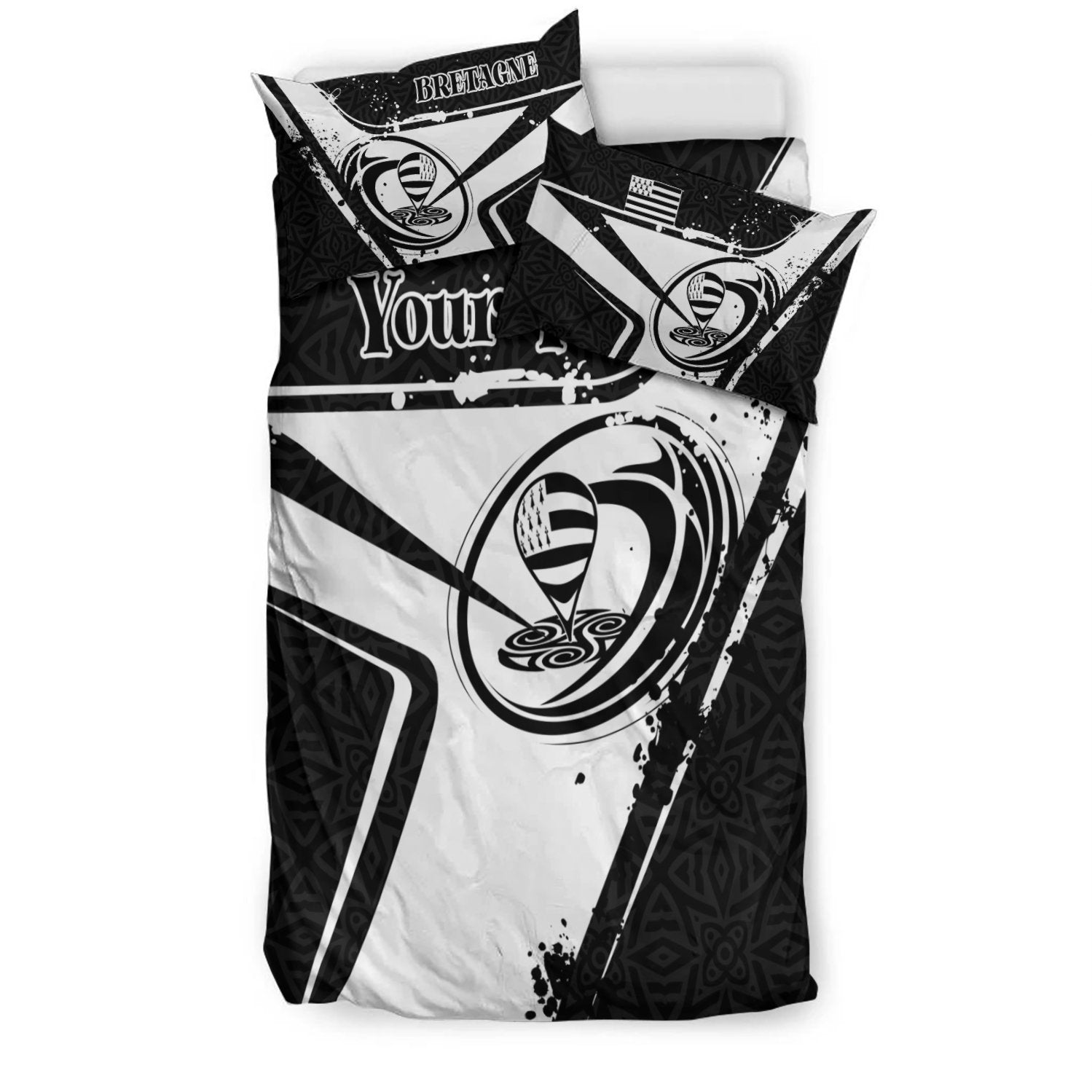 (Custom Text) Brittany Rugby Personalised Bedding Set - Breizh Rugby - Vibe Hoodie Shop