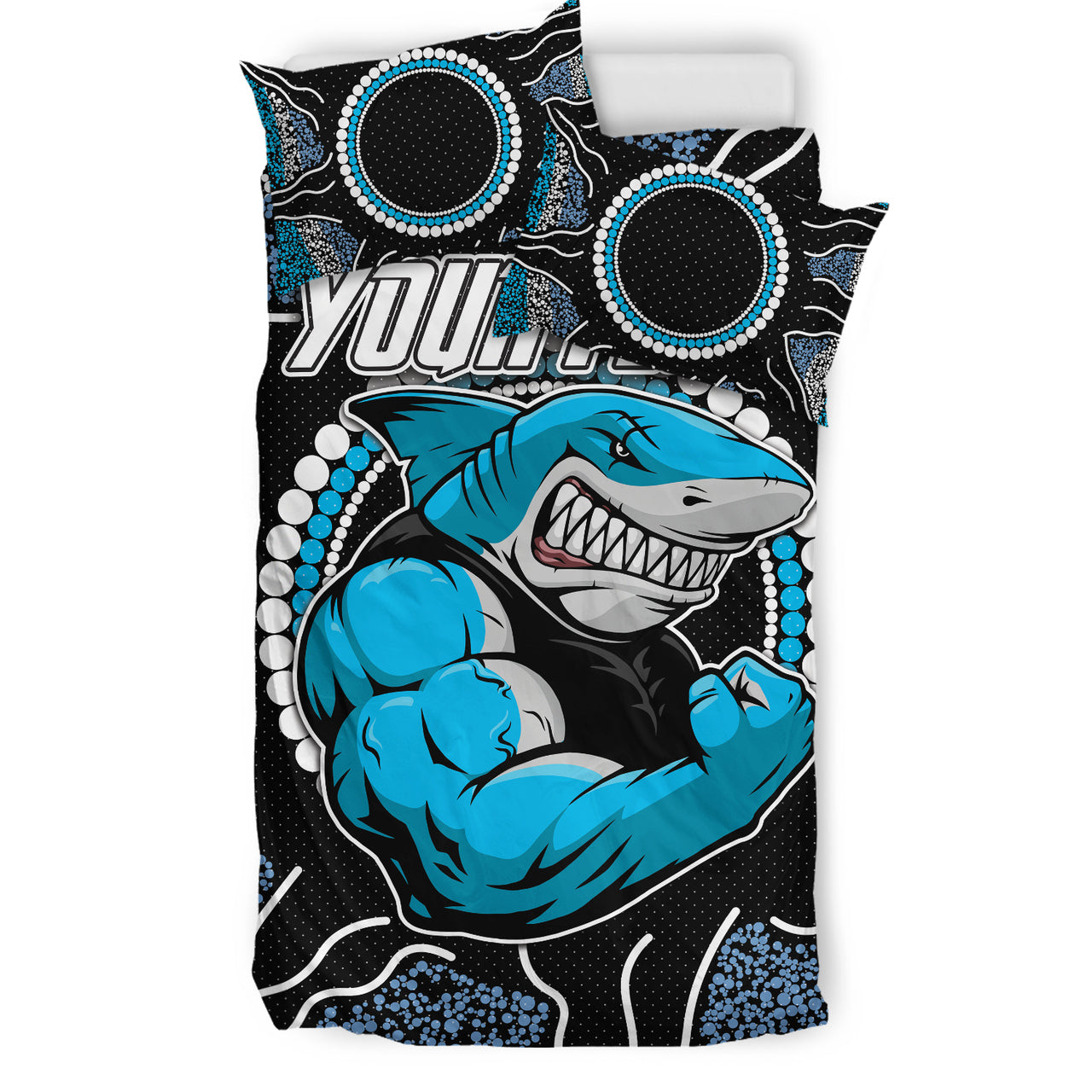 Sharks Rugby Bedding Set - Custom Indigenous Super Sharks Bedding Set RLT13 - Vibe Hoodie Shop