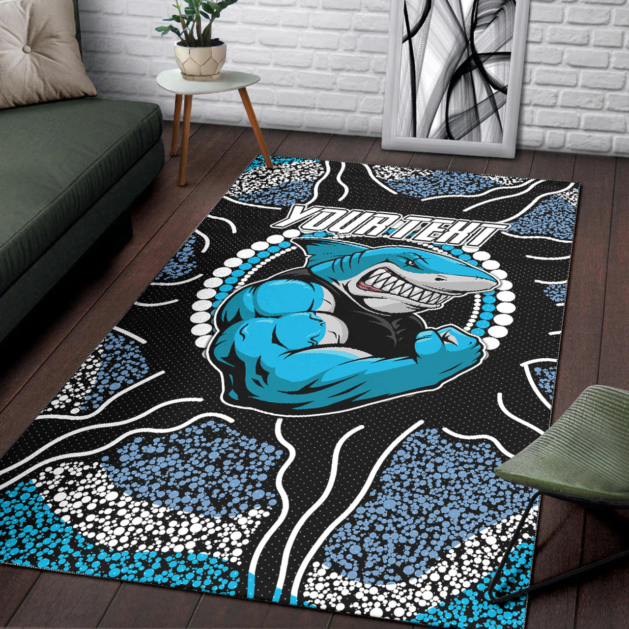 Sharks Rugby Area Rug - Custom Indigenous Super Sharks Area Rug RLT13 - Vibe Hoodie Shop