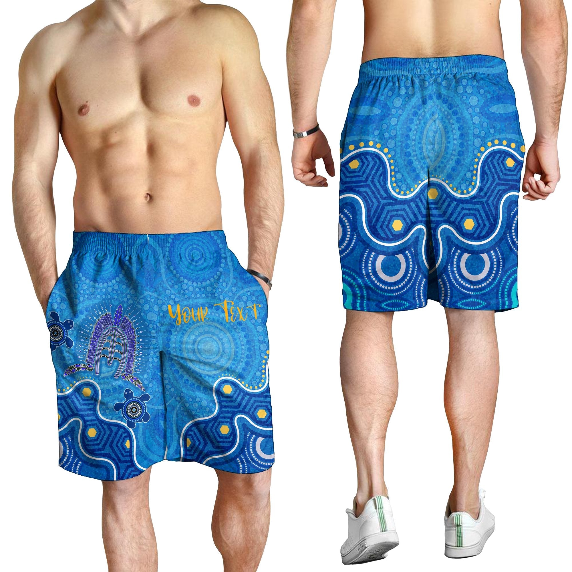 Torres Strait Personalised Men's Short - Dhari And Turtle - Vibe Hoodie Shop