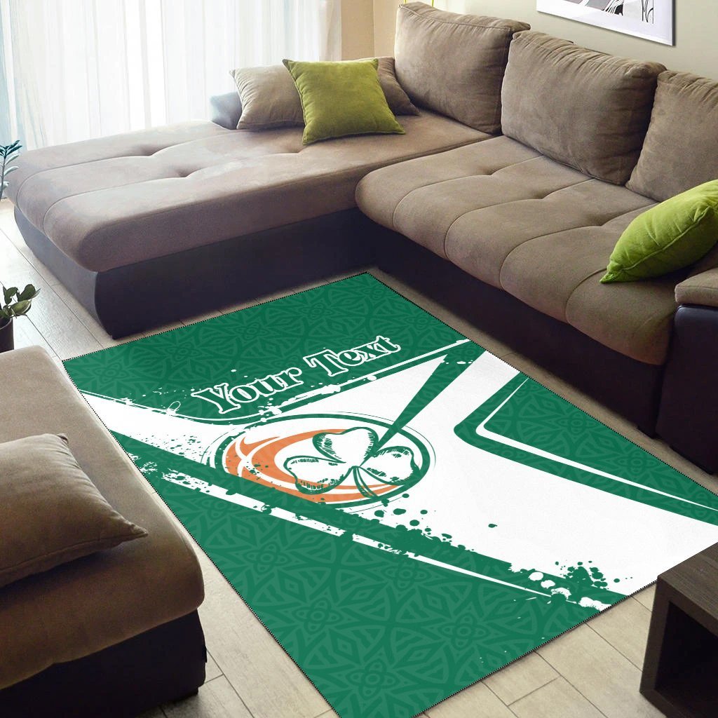 (Custom Text) Ireland Rugby Personalised Area Rug - Irish Rugby - Vibe Hoodie Shop