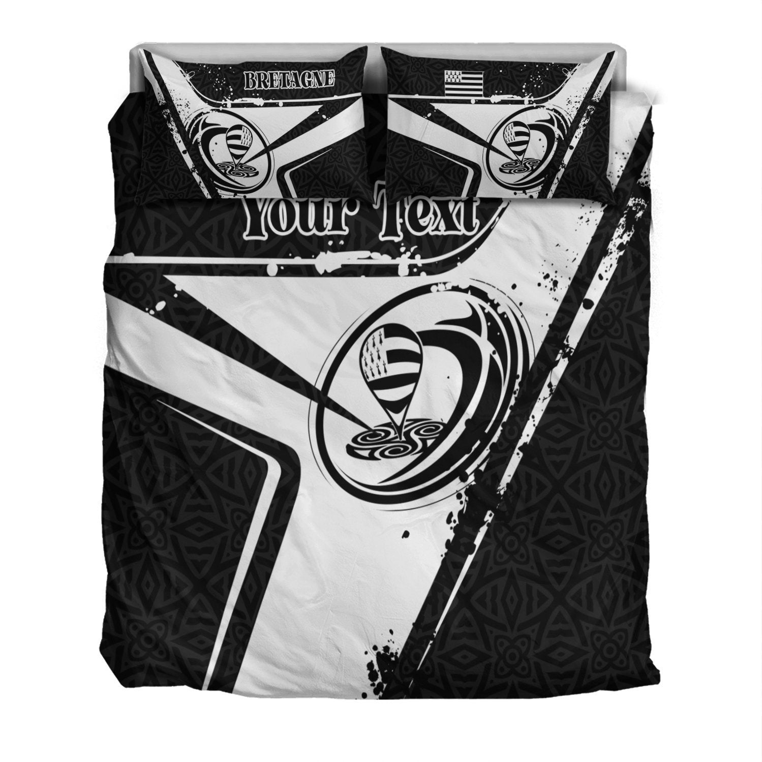 (Custom Text) Brittany Rugby Personalised Bedding Set - Breizh Rugby - Vibe Hoodie Shop