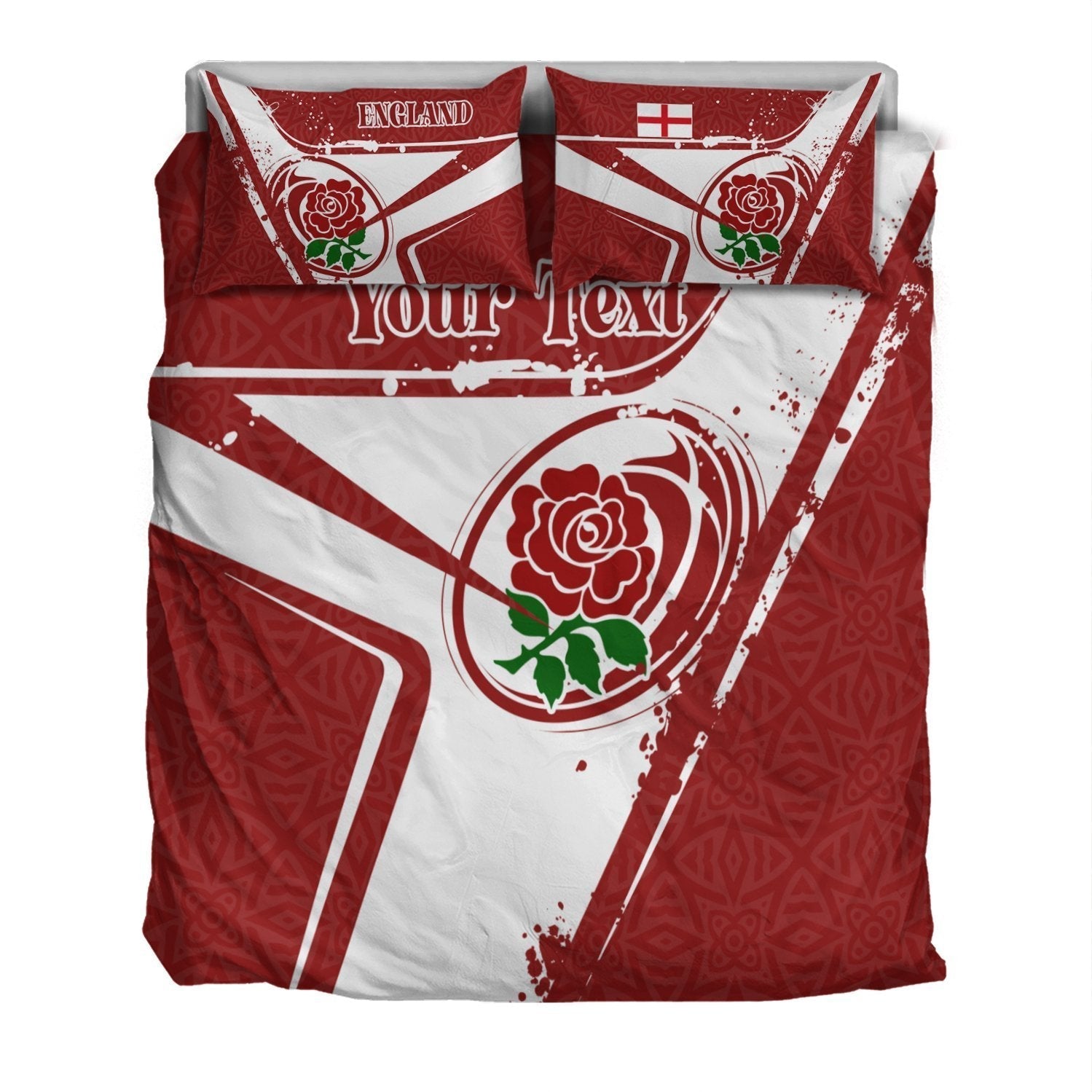 (Custom Text) England Rugby Personalised Bedding Set - England Rugby - Vibe Hoodie Shop