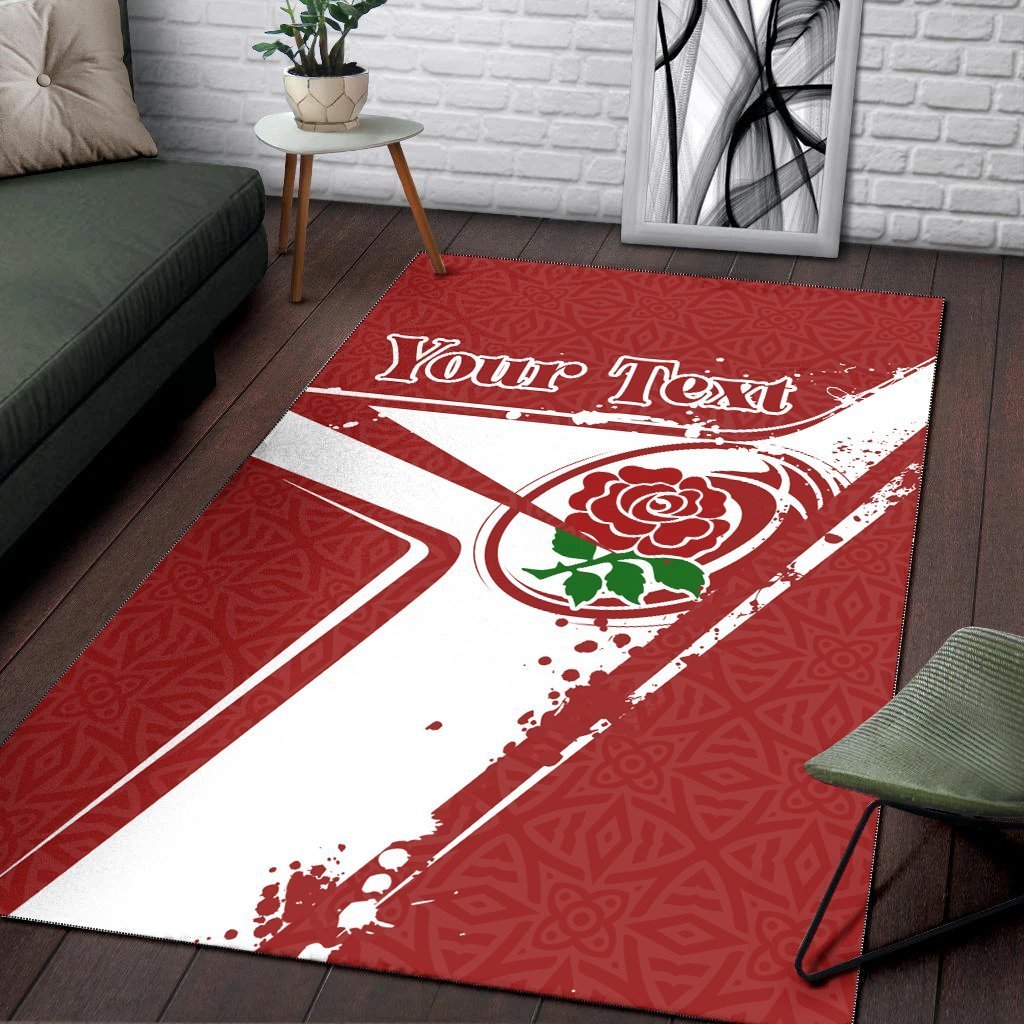 (Custom Text) England Rugby Personalised Area Rug - England Rugby - Vibe Hoodie Shop