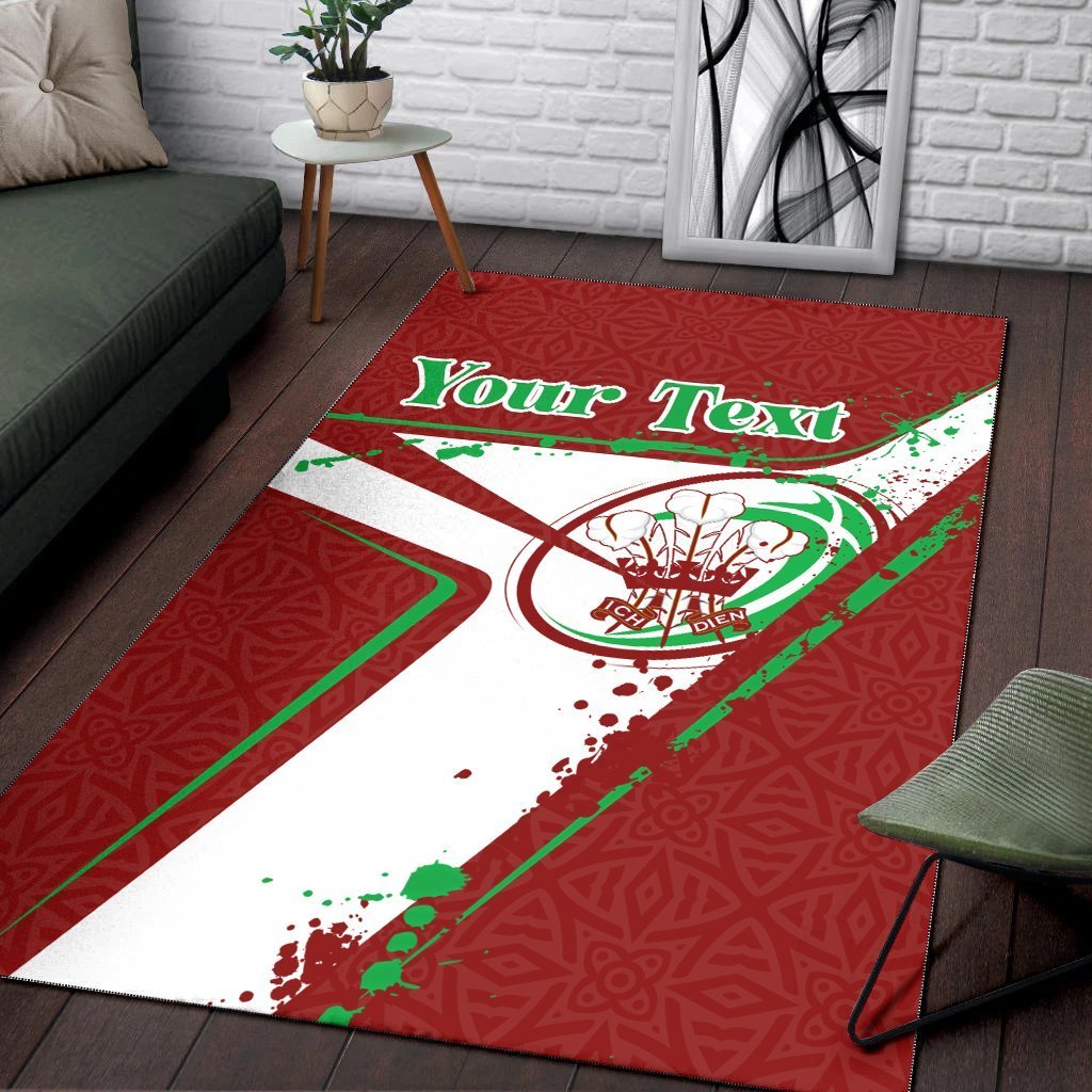 (Custom Text) Wales Rugby Personalised Area Rug - Welsh Rugby - Vibe Hoodie Shop