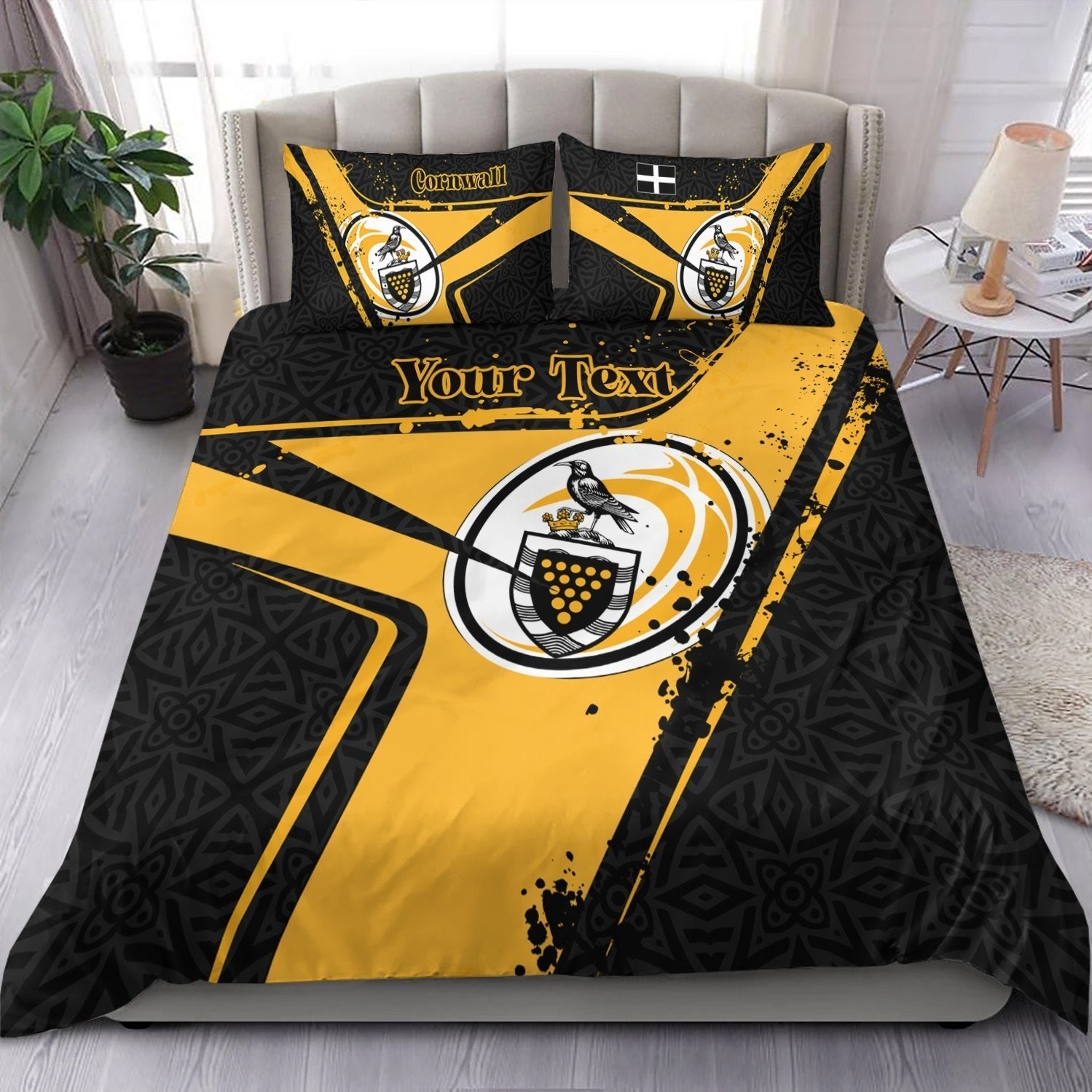 (Custom Text) Cornwall Rugby Personalised Bedding Set - Cornish Rugby - Vibe Hoodie Shop
