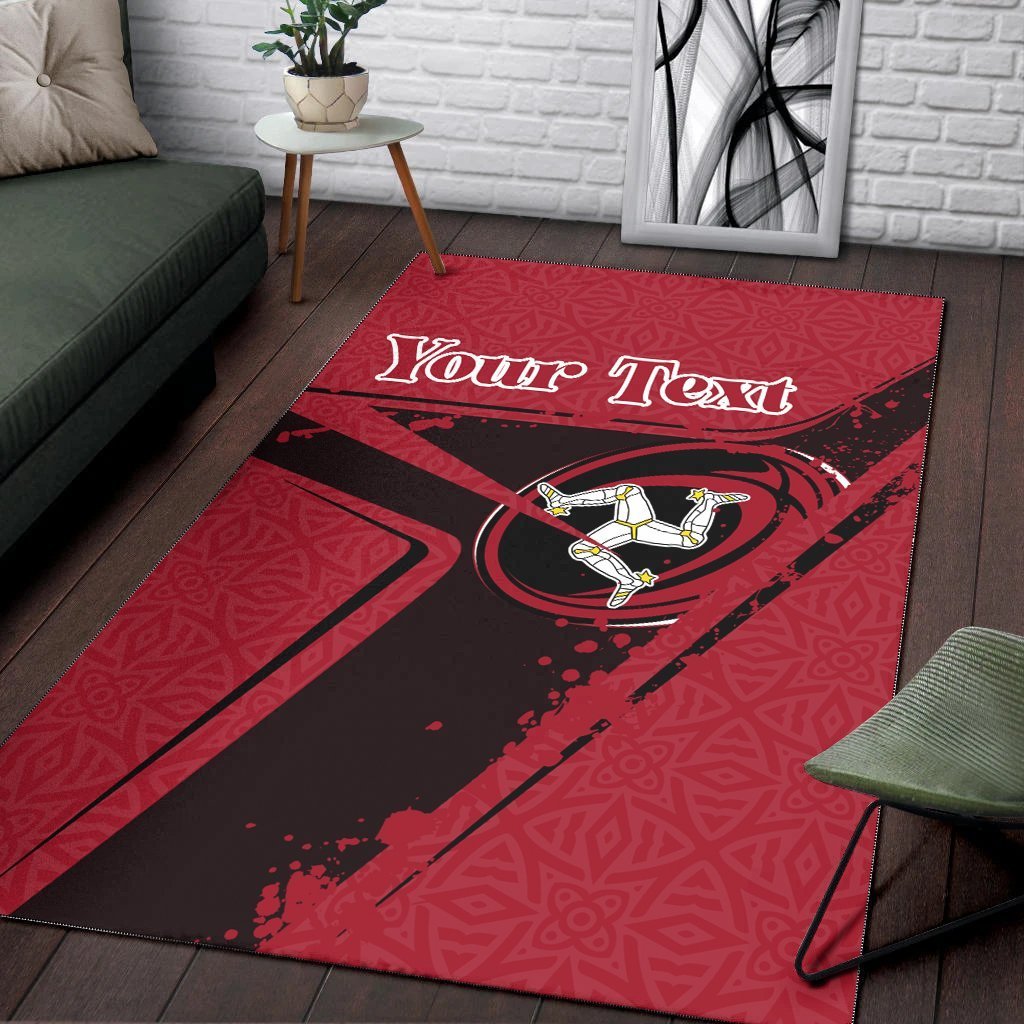 (Custom Text) Isle Of Man Rugby Personalised Area Rug - Isle Of Man Rugby - Vibe Hoodie Shop