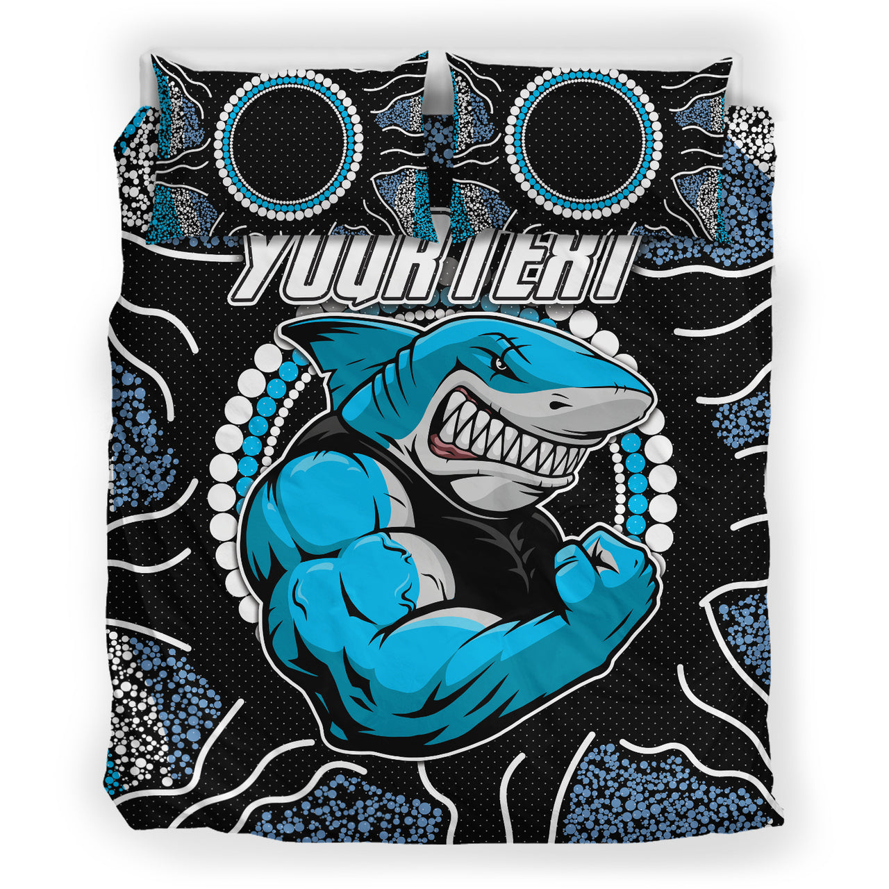 Sharks Rugby Bedding Set - Custom Indigenous Super Sharks Bedding Set RLT13 - Vibe Hoodie Shop
