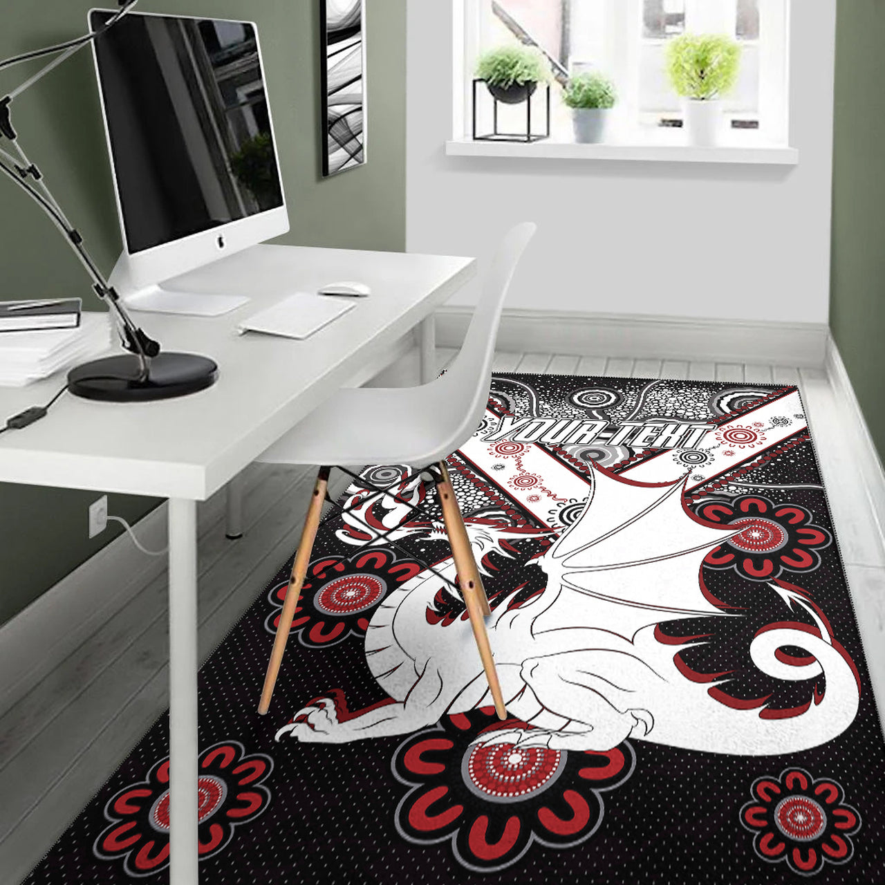 St. George Rugby Area Rug - Custom Aboriginal Dragons Area Rug RLT13 - Vibe Hoodie Shop