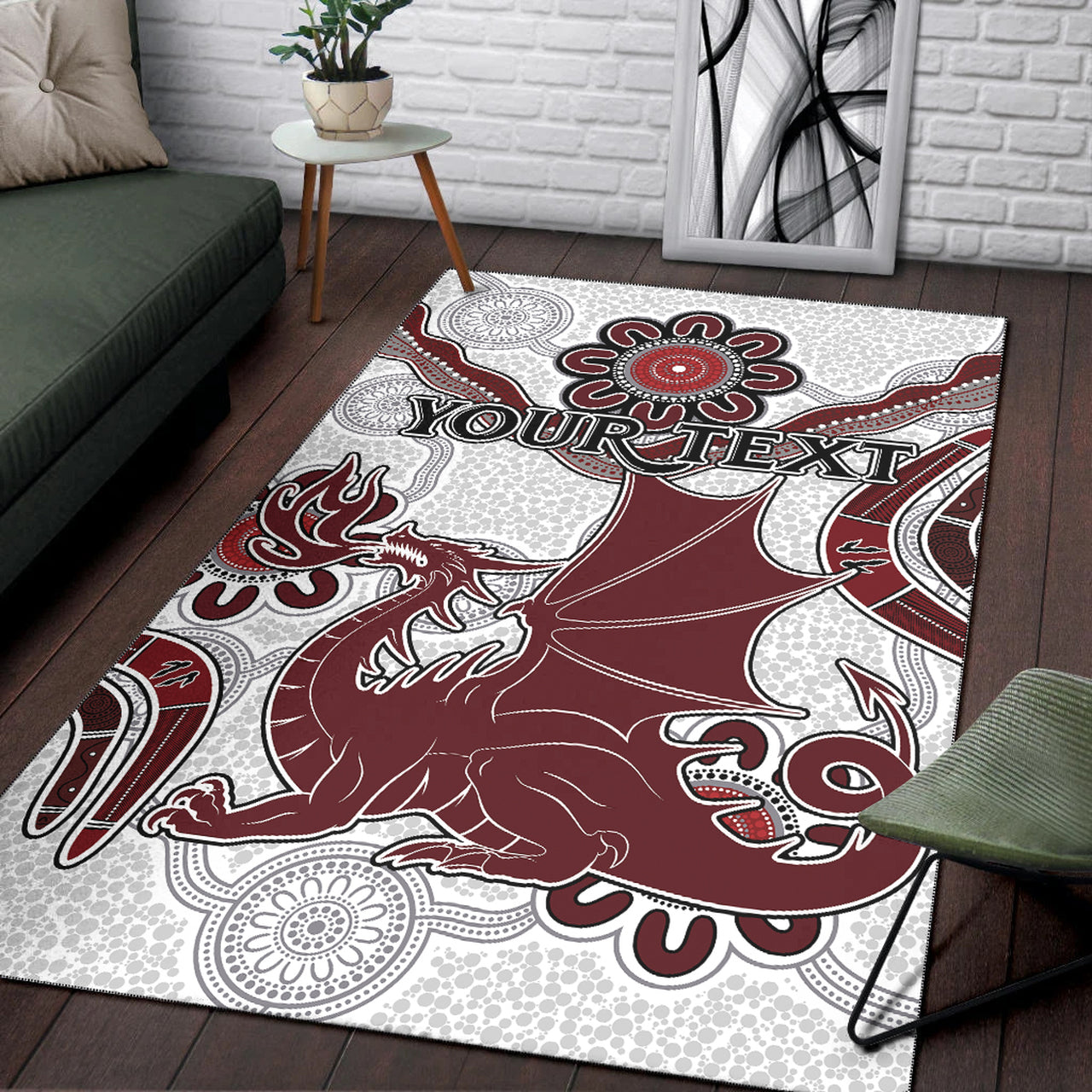 St.George Rugby Area Rug - Custom Aboriginal St. George Area Rug RLT13 - Vibe Hoodie Shop