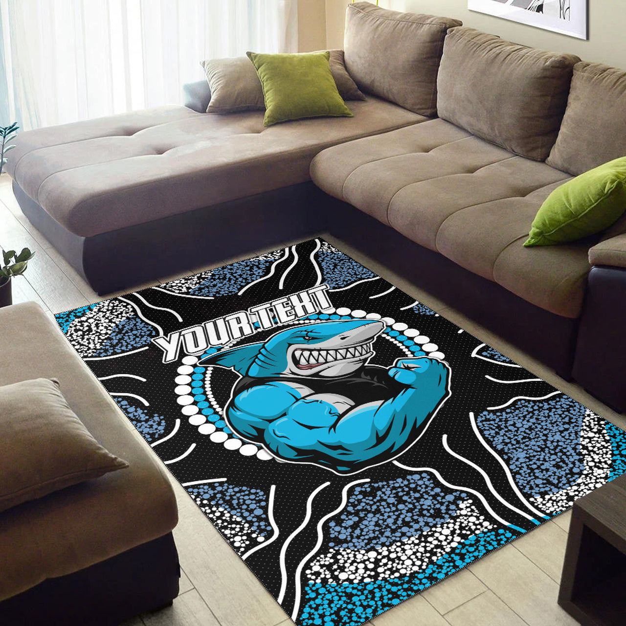 Sharks Rugby Area Rug - Custom Indigenous Super Sharks Area Rug RLT13 - Vibe Hoodie Shop