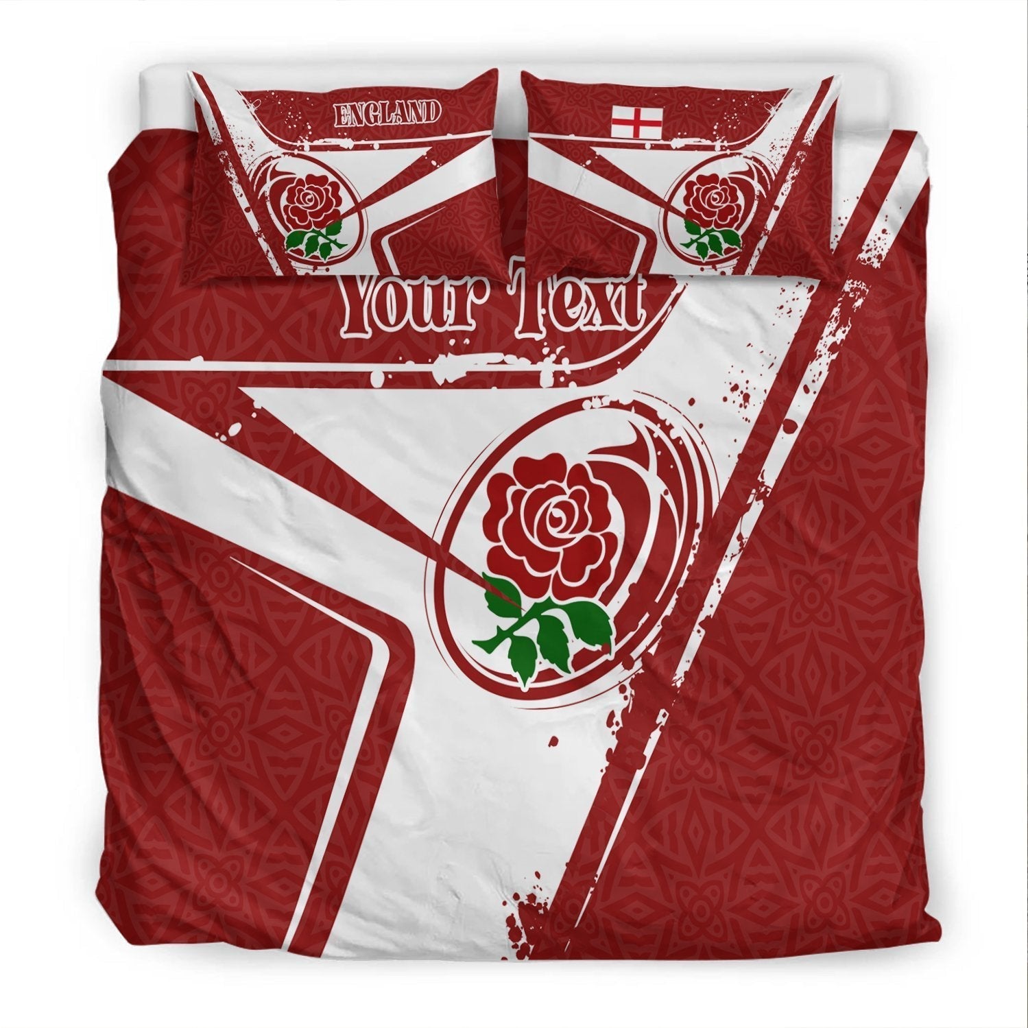 (Custom Text) England Rugby Personalised Bedding Set - England Rugby - Vibe Hoodie Shop