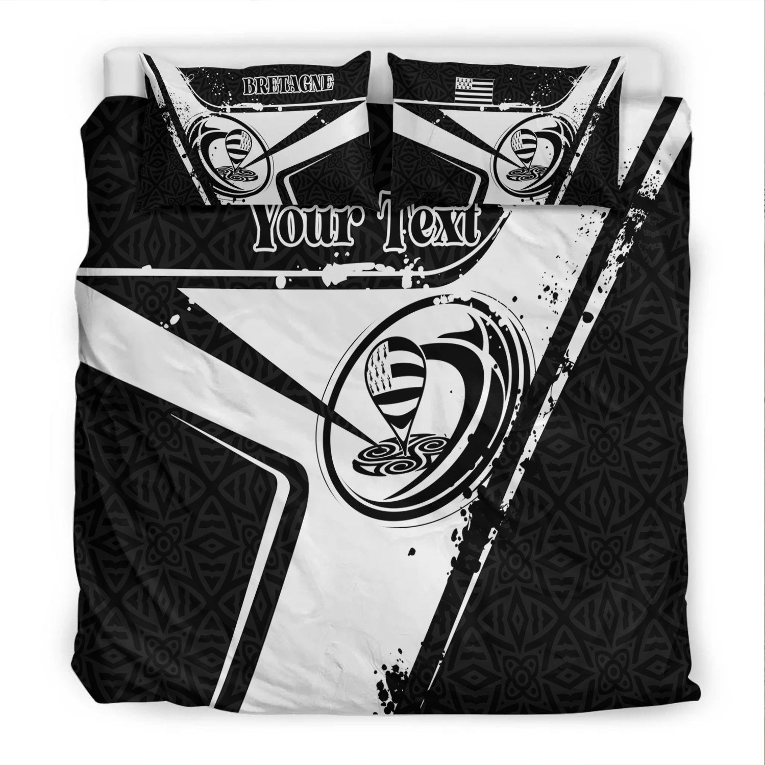 (Custom Text) Brittany Rugby Personalised Bedding Set - Breizh Rugby - Vibe Hoodie Shop