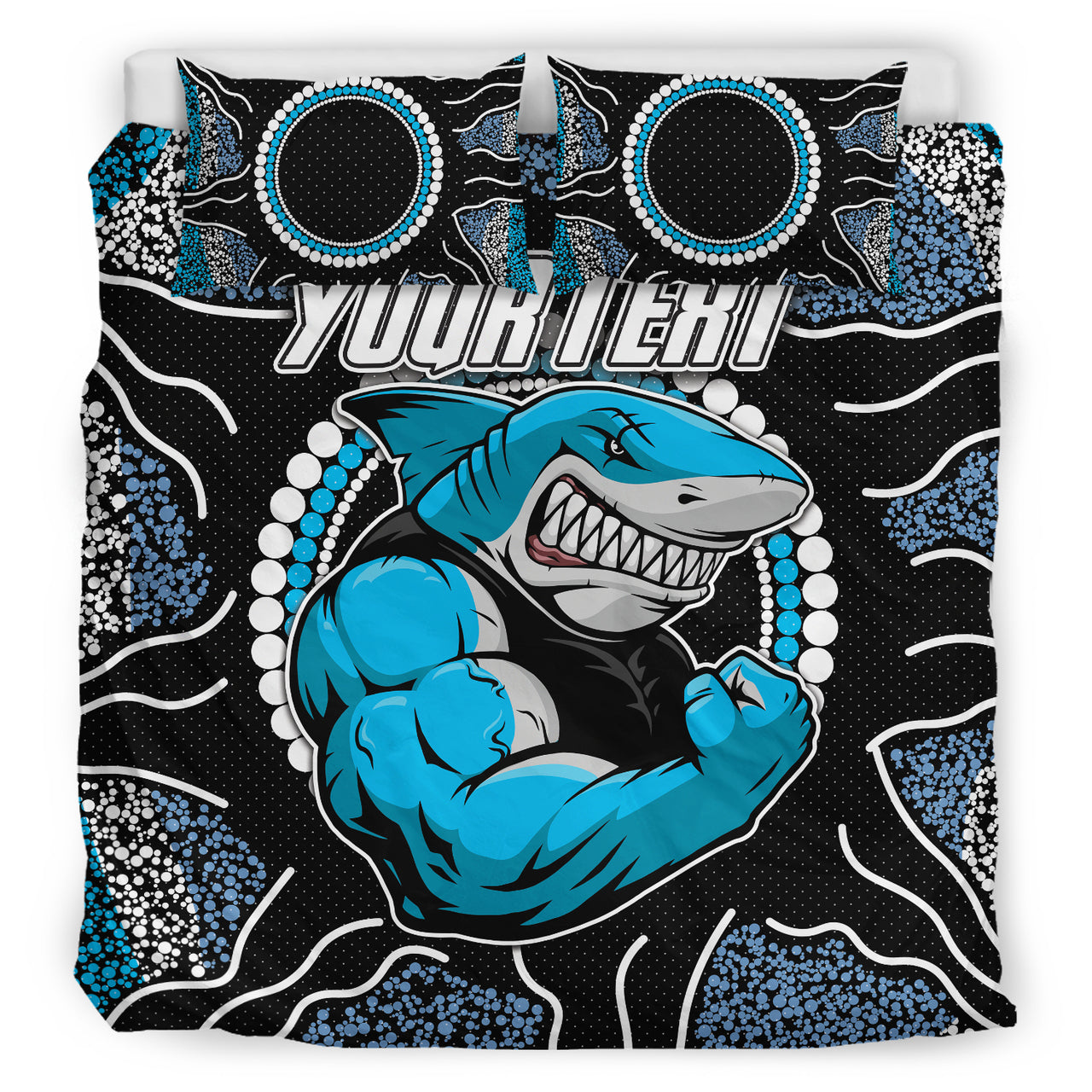 Sharks Rugby Bedding Set - Custom Indigenous Super Sharks Bedding Set RLT13 - Vibe Hoodie Shop
