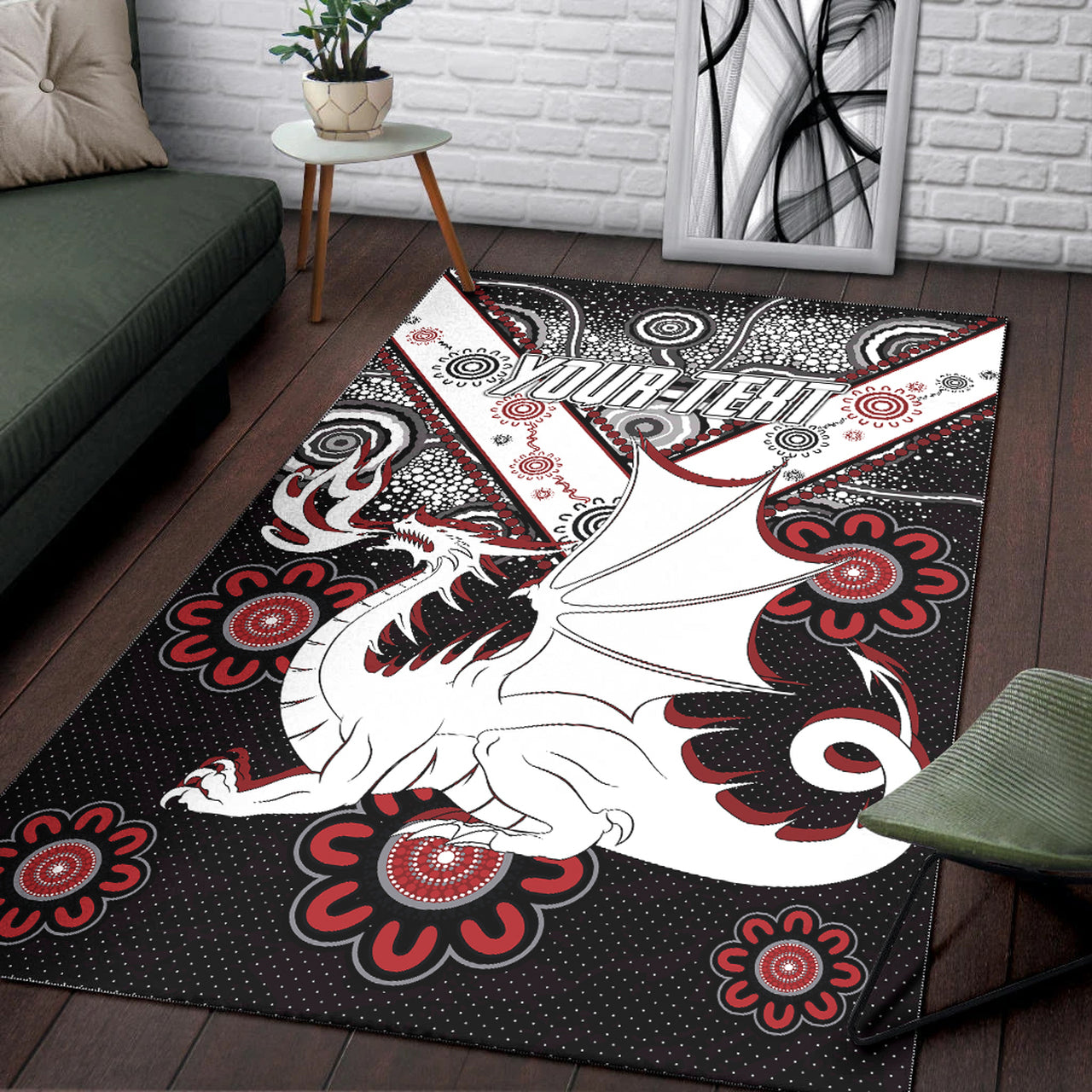 St. George Rugby Area Rug - Custom Aboriginal Dragons Area Rug RLT13 - Vibe Hoodie Shop