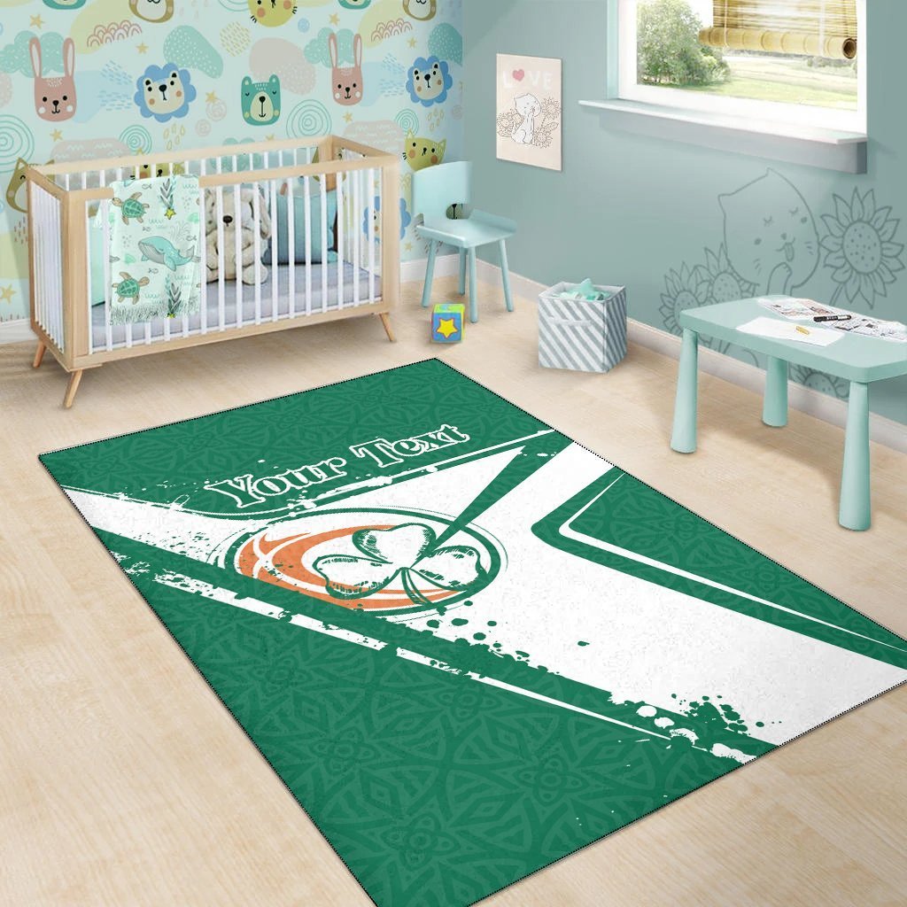 (Custom Text) Ireland Rugby Personalised Area Rug - Irish Rugby - Vibe Hoodie Shop