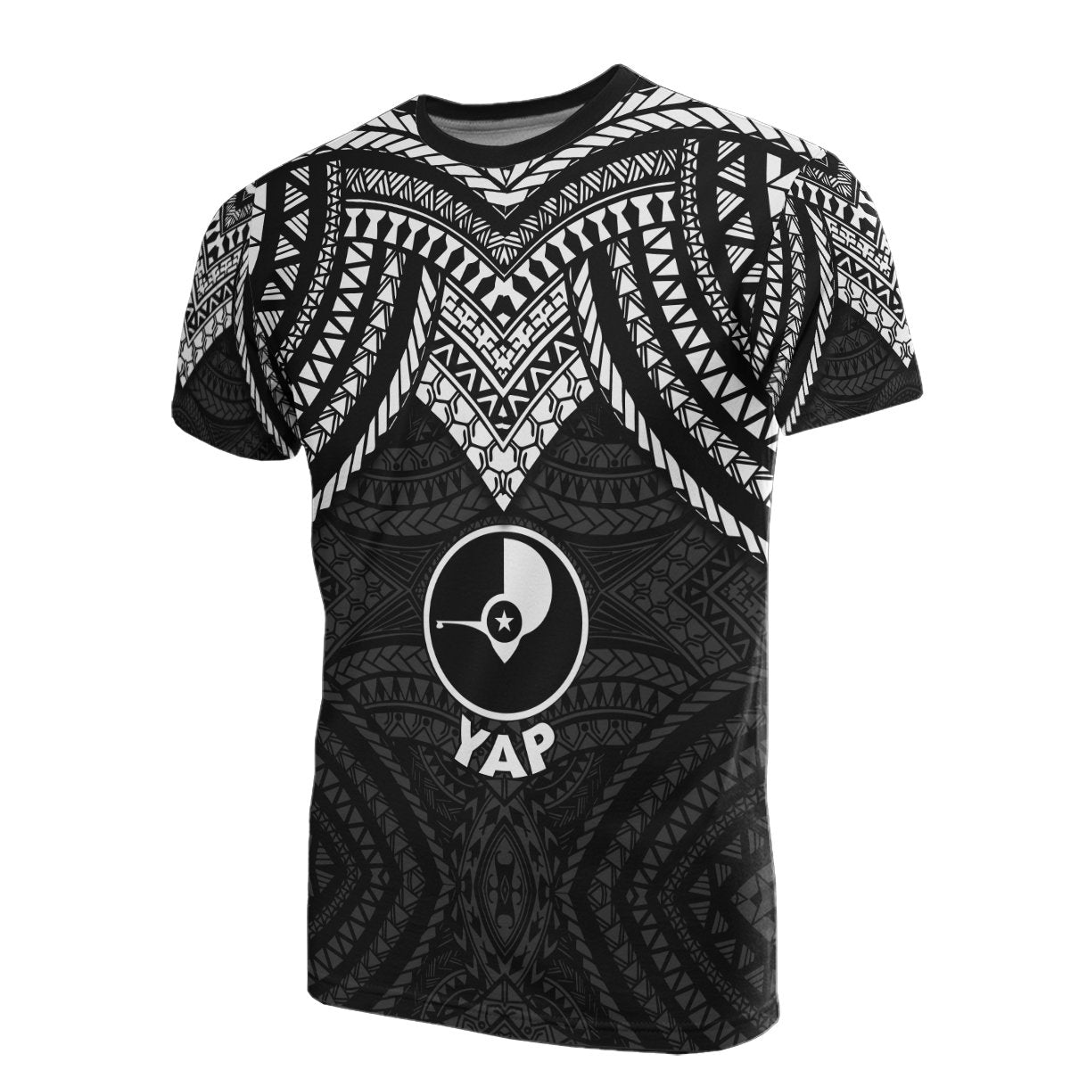 Vibe Hoodie Yap T shirt - Micronesian Pattern Black Armor Style - Vibe Hoodie Shop