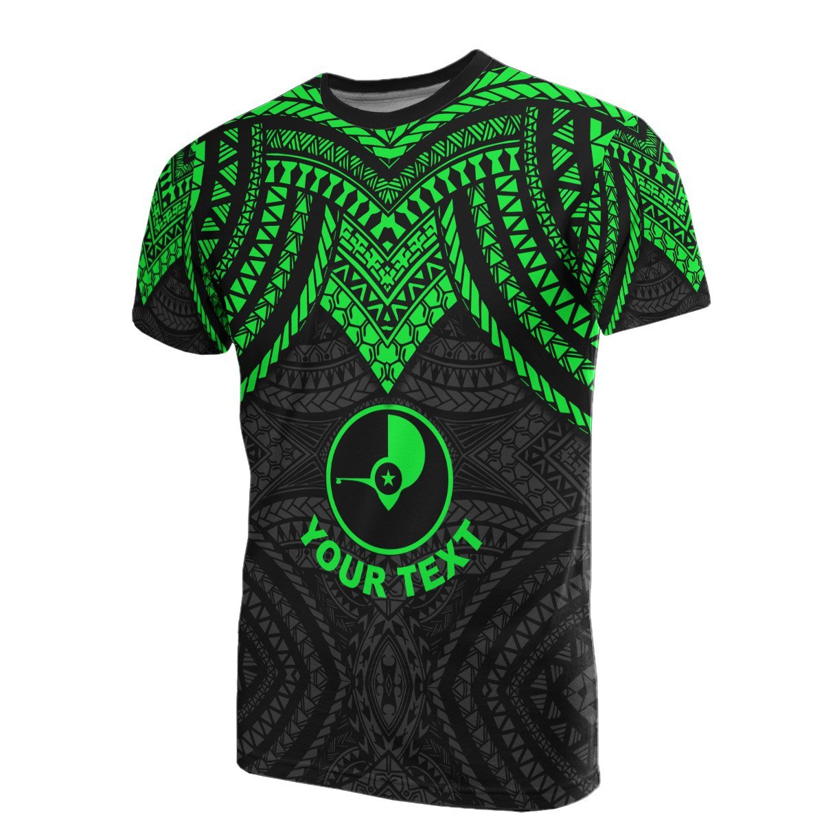 Vibe Hoodie Yap Custom Personalised T shirt - Micronesian Pattern Green Armor Style - Vibe Hoodie Shop