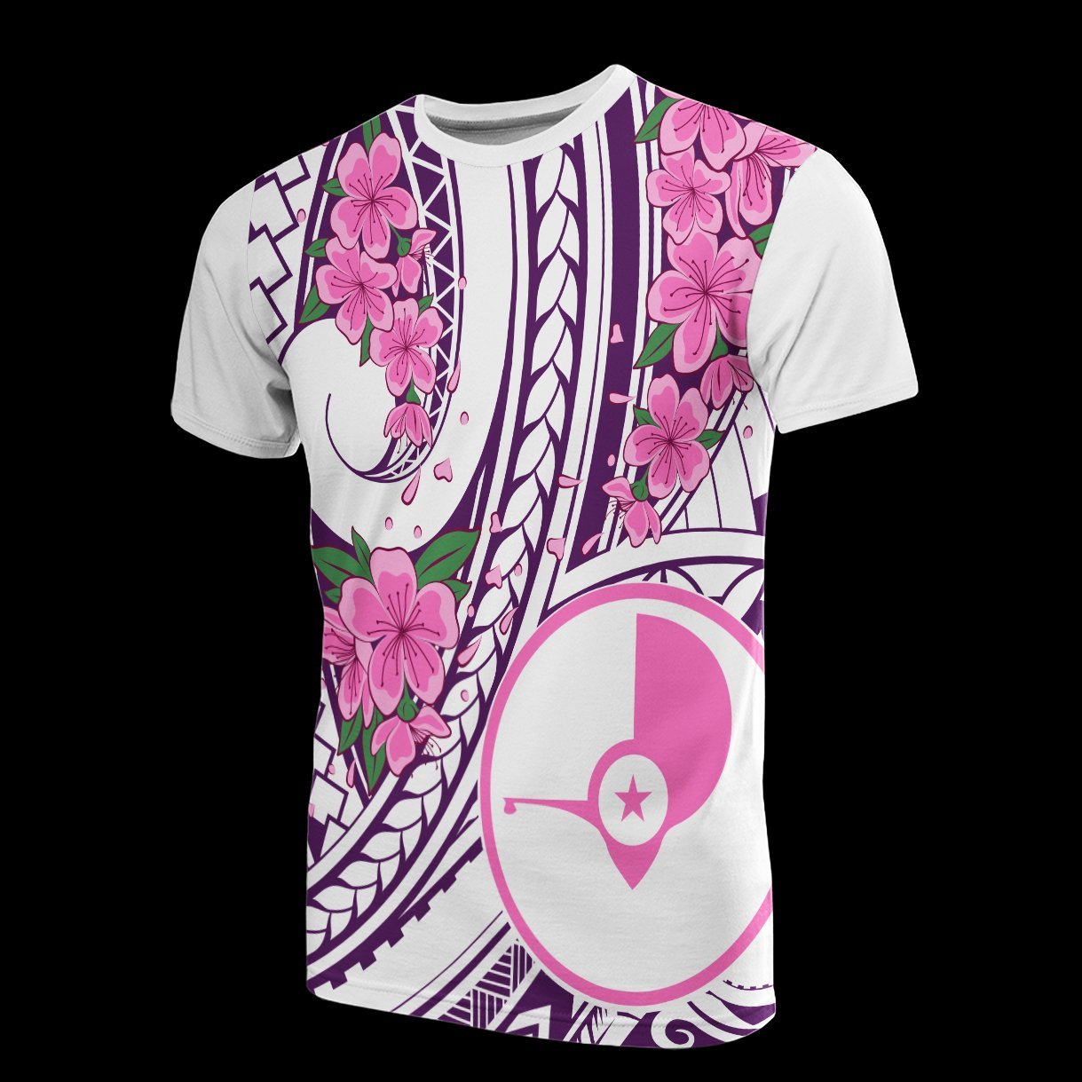 Vibe Hoodie Yap Micronesian T shirt - Flower Purple White - Vibe Hoodie Shop
