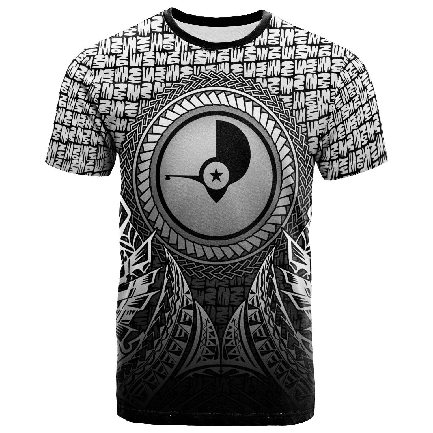 Yap Micronesian T shirt - Circle Pattern Black - Vibe Hoodie Shop