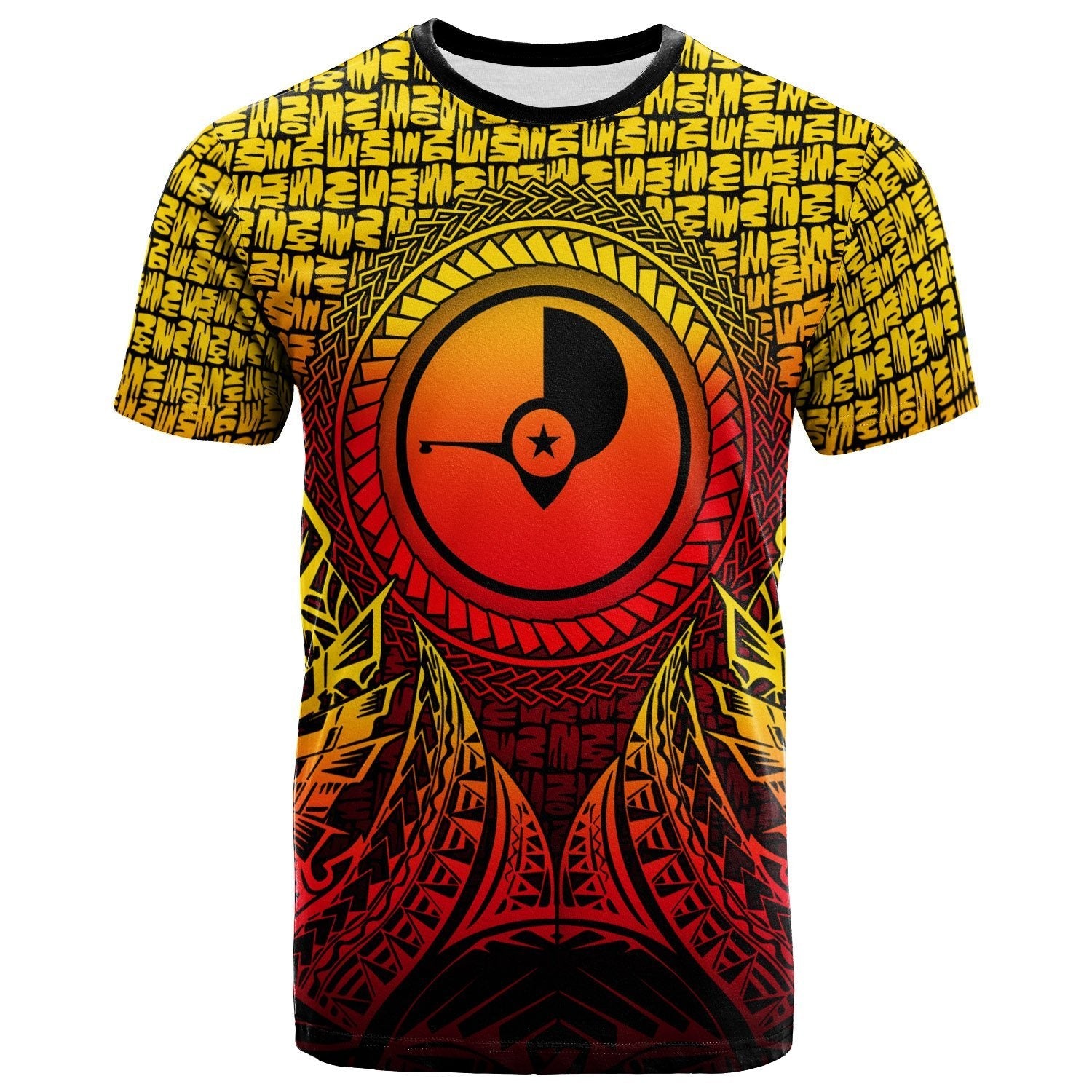Vibe Hoodie Yap Micronesian T shirt - Circle Pattern Yellow - Vibe Hoodie Shop