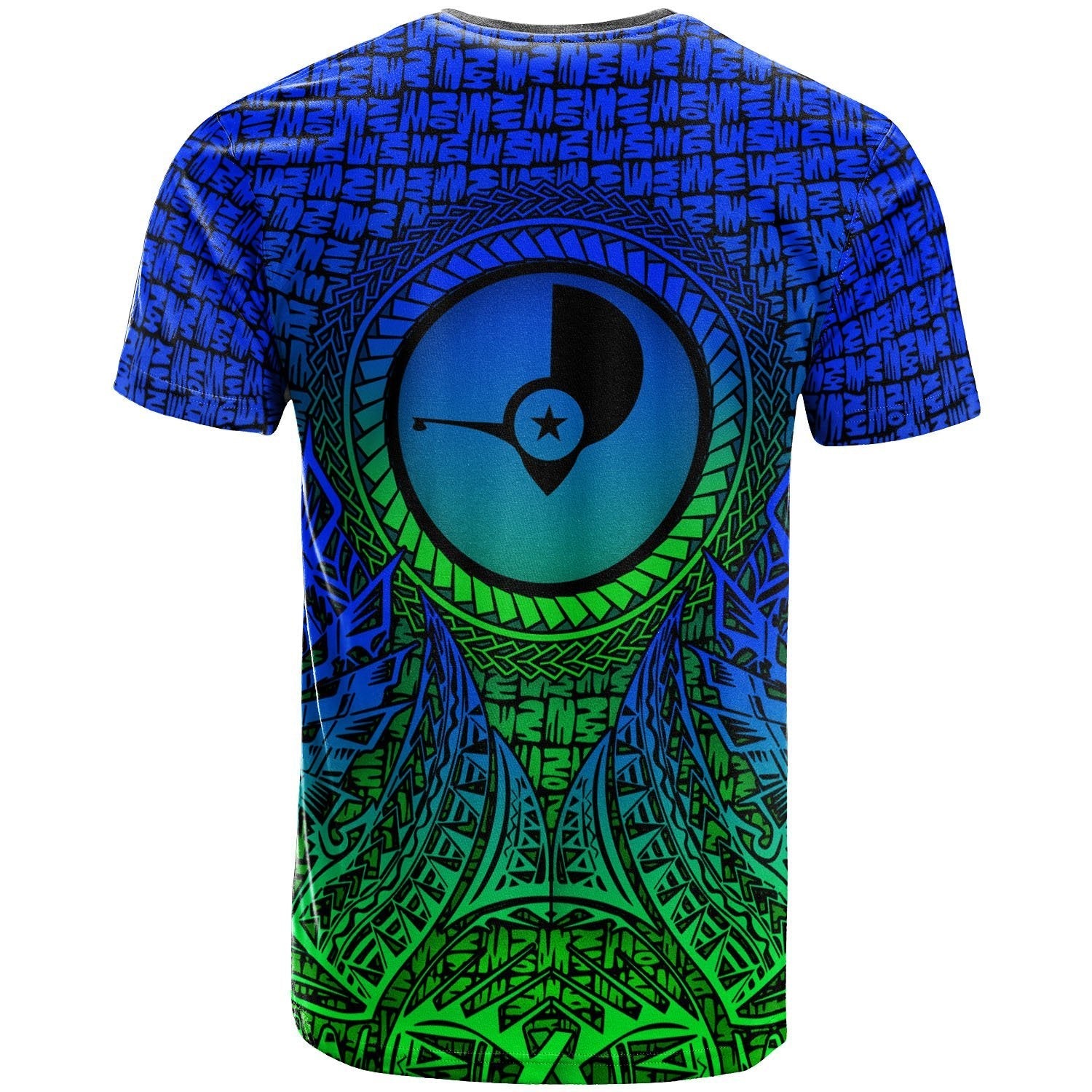 Vibe Hoodie Yap Micronesian T shirt - Circle Pattern Blue - Vibe Hoodie Shop