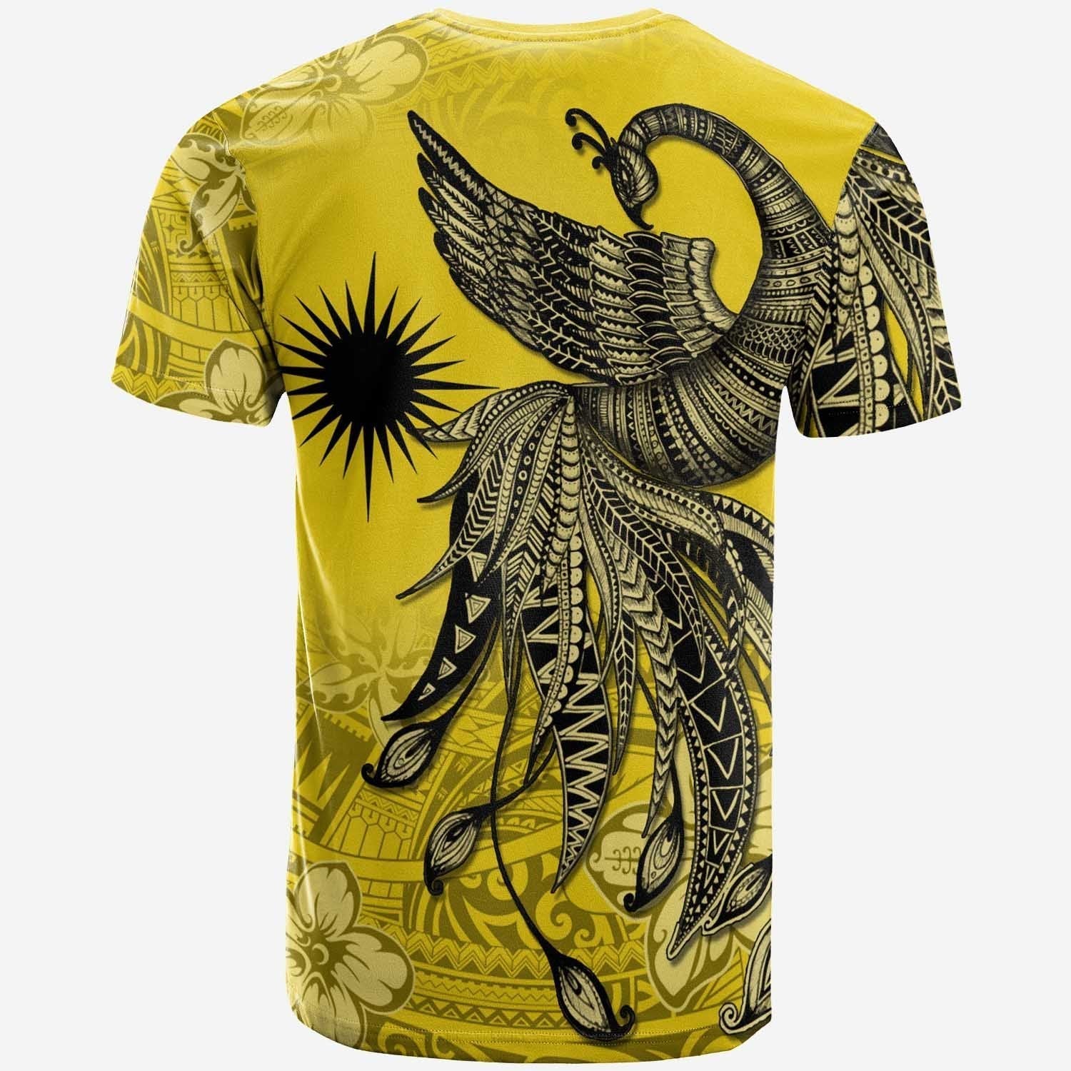 Marshall Islands Custom Personalised T shirt - Polynesian Phoenix Bird, Fairytales Bird Yellow - Vibe Hoodie Shop
