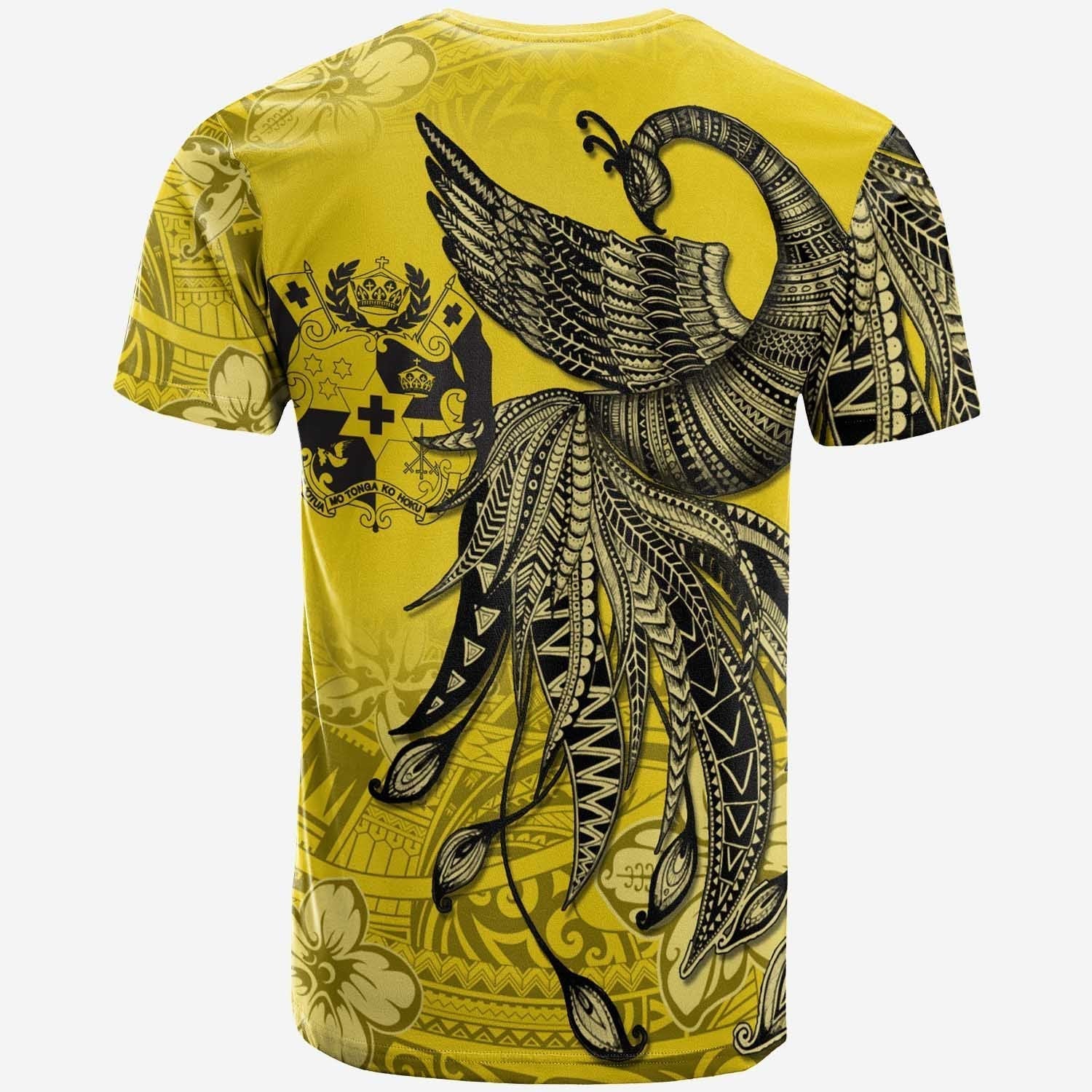 Tonga Custom Personalised T shirt - Polynesian Phoenix Bird, Fairytales Bird Yellow - Vibe Hoodie Shop