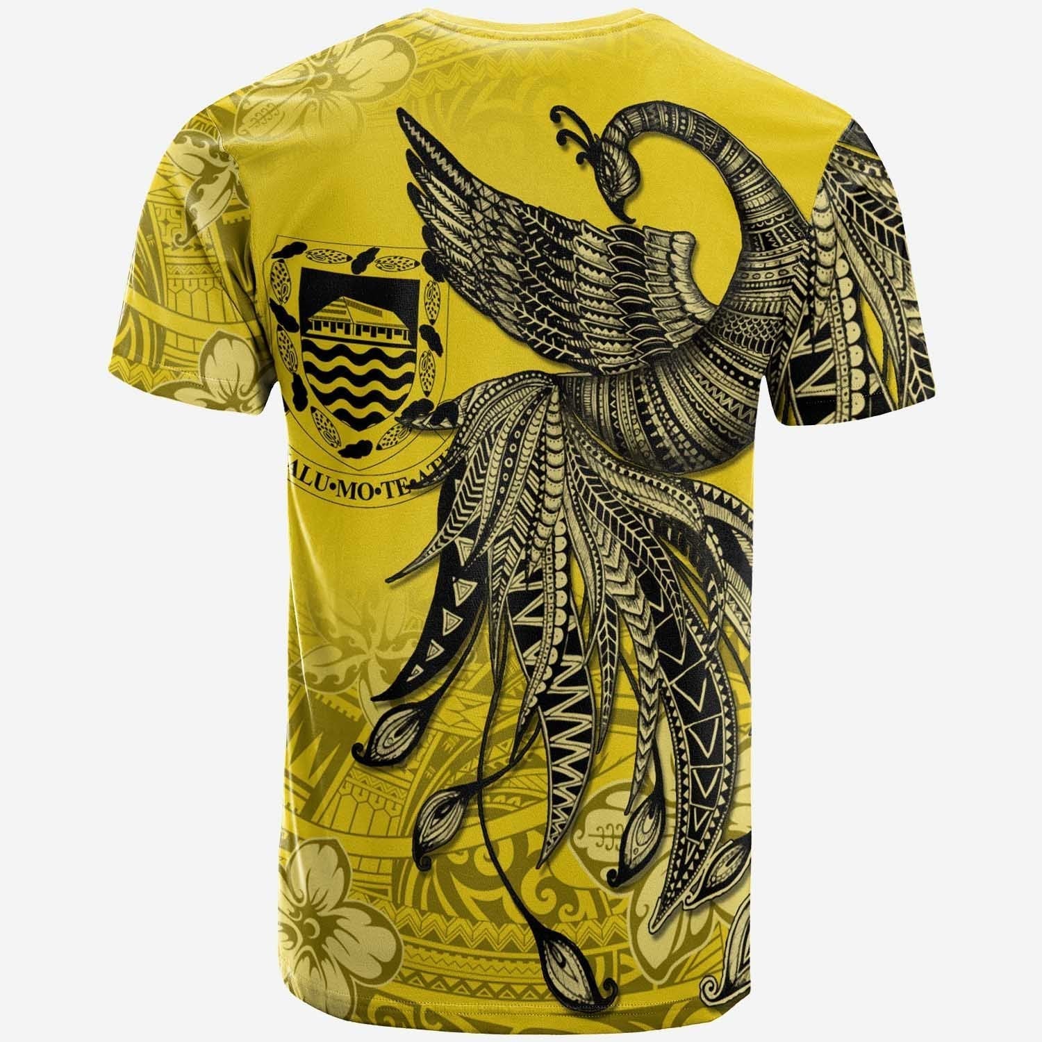 Tuvalu Custom Personalised T shirt - Polynesian Phoenix Bird, Fairytales Bird Yellow - Vibe Hoodie Shop